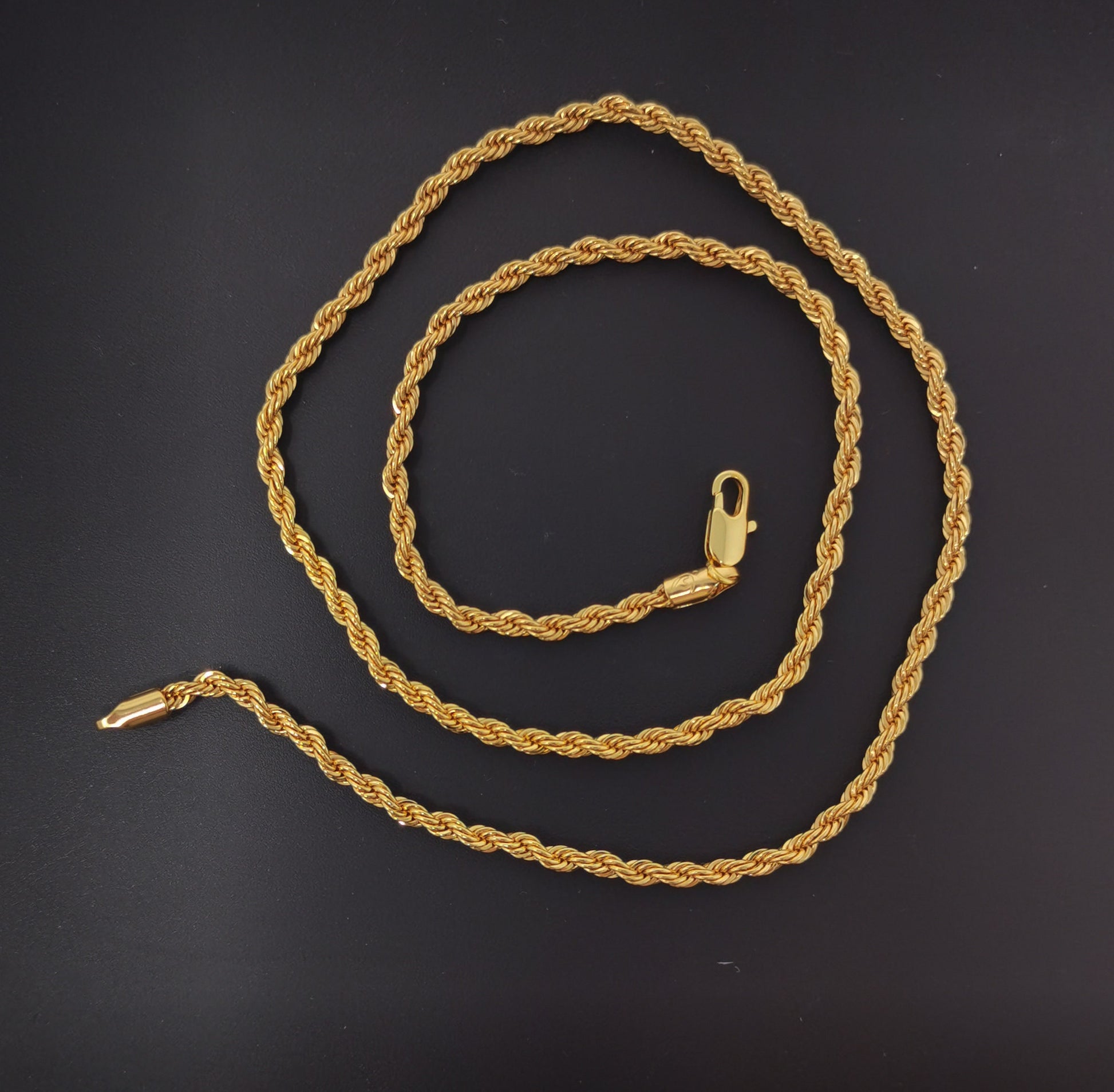 1pc 19.5'' Ready to Use 24K Gold Rope Necklace Chain, Layering Rope Chain Dainty Necklace, For Pendant Charm Necklace Making,CN-45