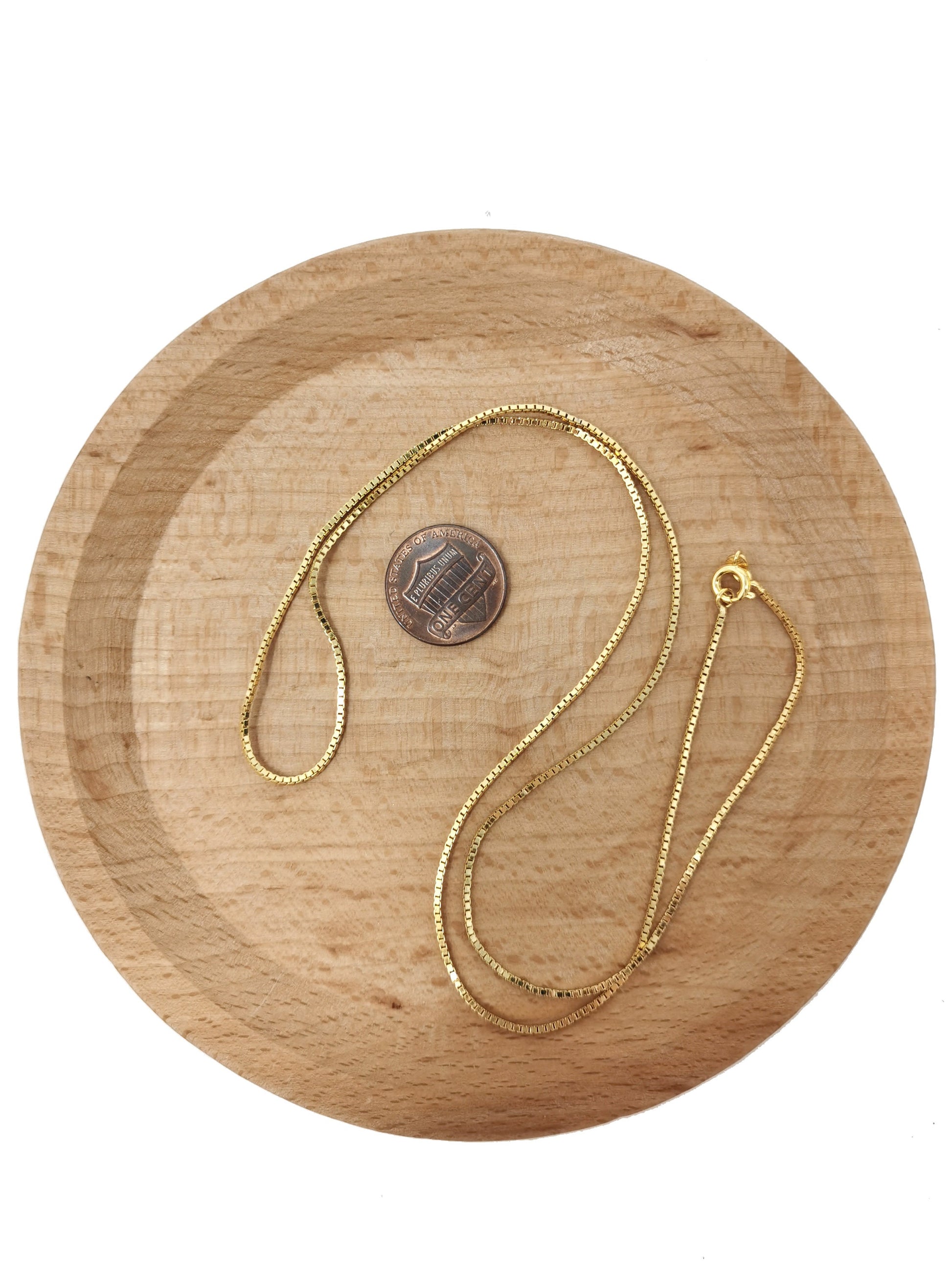 1pc 23.6'' ready to wear 24K Gold Square Box Chain Necklace, Layering Dainty Box Chain For Jewelry Making with Pendant Supply, 594