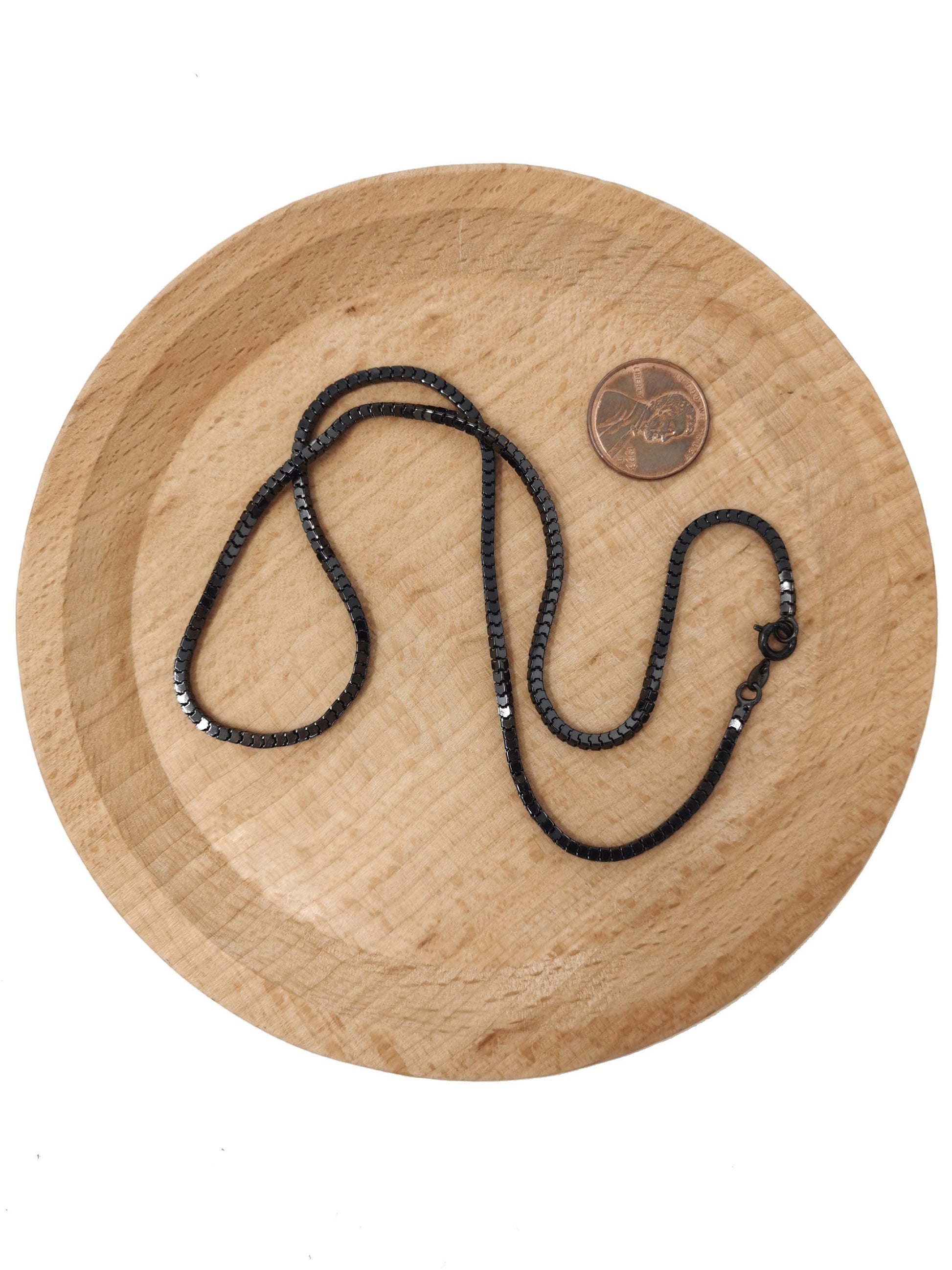 1pc 17.7'' Black Gun Metal Color ready to wear Square Box Chain Necklace, Layering Dainty Box Chain For Jewelry Making, 339
