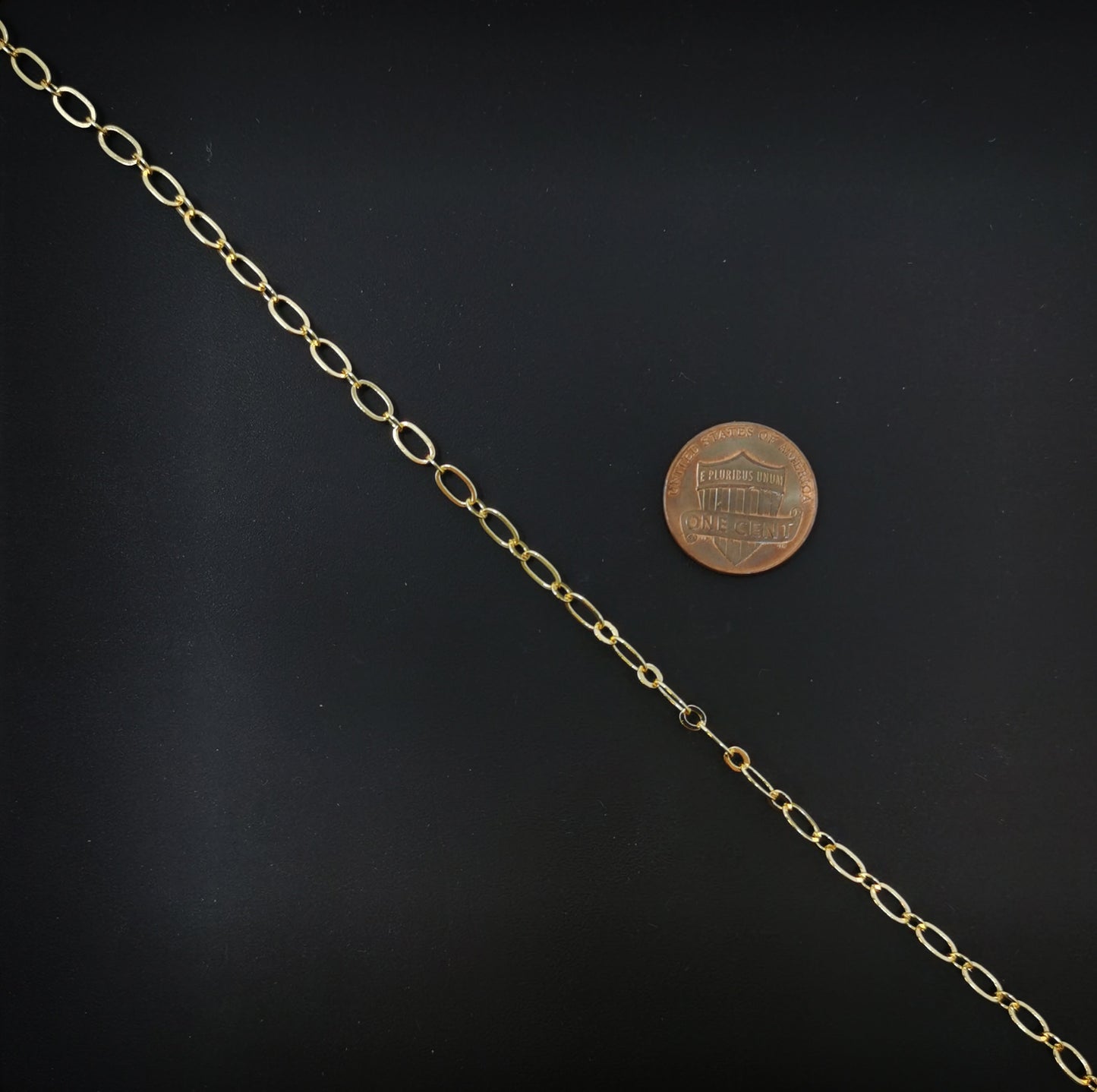 24K Gold Filled Paperclip Chain by Yard, Gold Filled Oval Cable Chain, Wholesale bulk Roll Chain for Jewelry Making, Thickness 0.5mm, 69