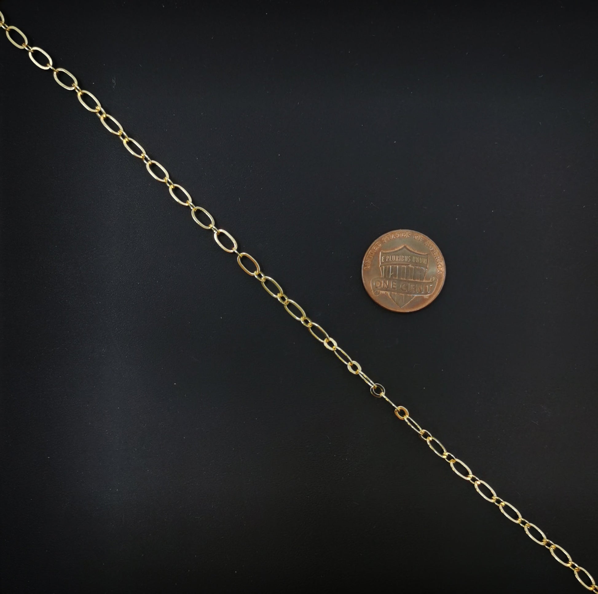 24K Gold Filled Paperclip Chain by Yard, Gold Filled Oval Cable Chain, Wholesale bulk Roll Chain for Jewelry Making, Thickness 0.5mm, 69