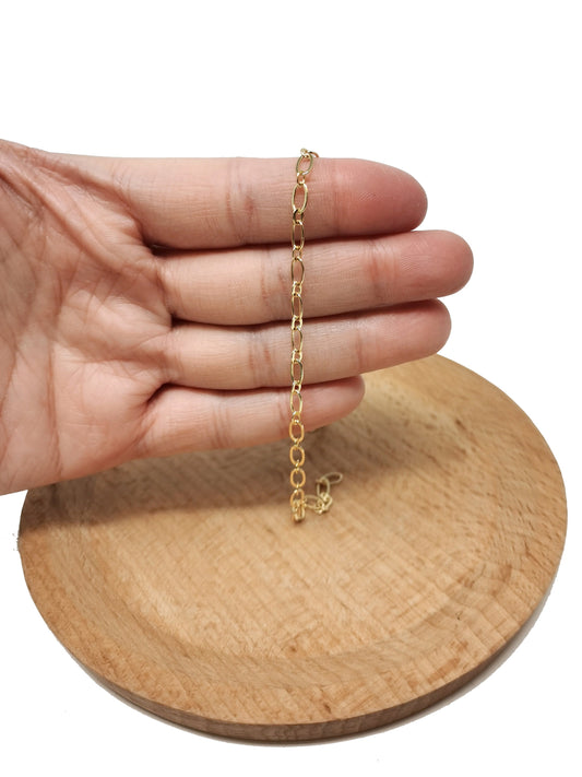 24K Gold Filled Paperclip Chain by Yard, Gold Filled Oval Cable Chain, Wholesale bulk Roll Chain for Jewelry Making, Thickness 0.5mm, 69