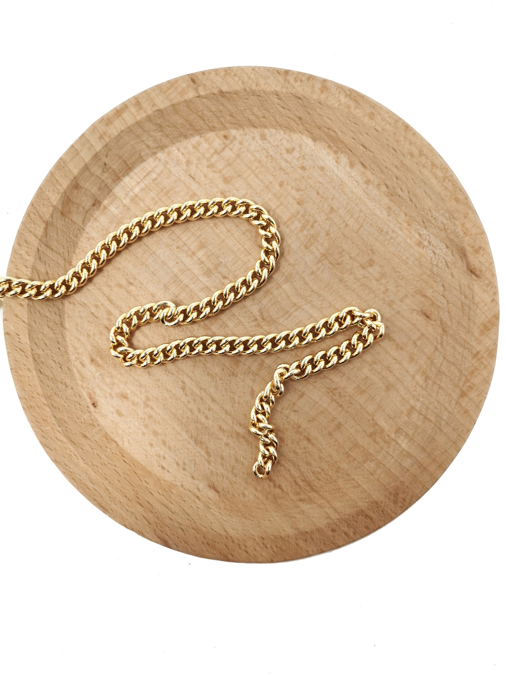 Gold 5mm Cuban Curb Chain by Yard, Cuban Curb Chain by Foot, Wholesale bulk Roll Chain for Jewelry Making, Thickness 1.5mm, 257