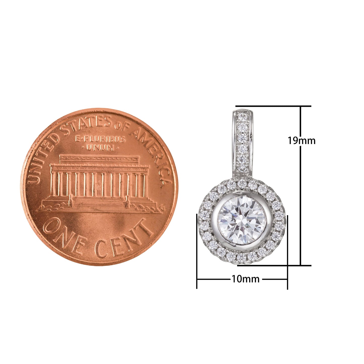 1pc White Gold  Micro Pave CZ Circle Pendant Charm, Micro Pave CZ Pendant Charm, White  Geometric Pendant, For DIY Jewelry