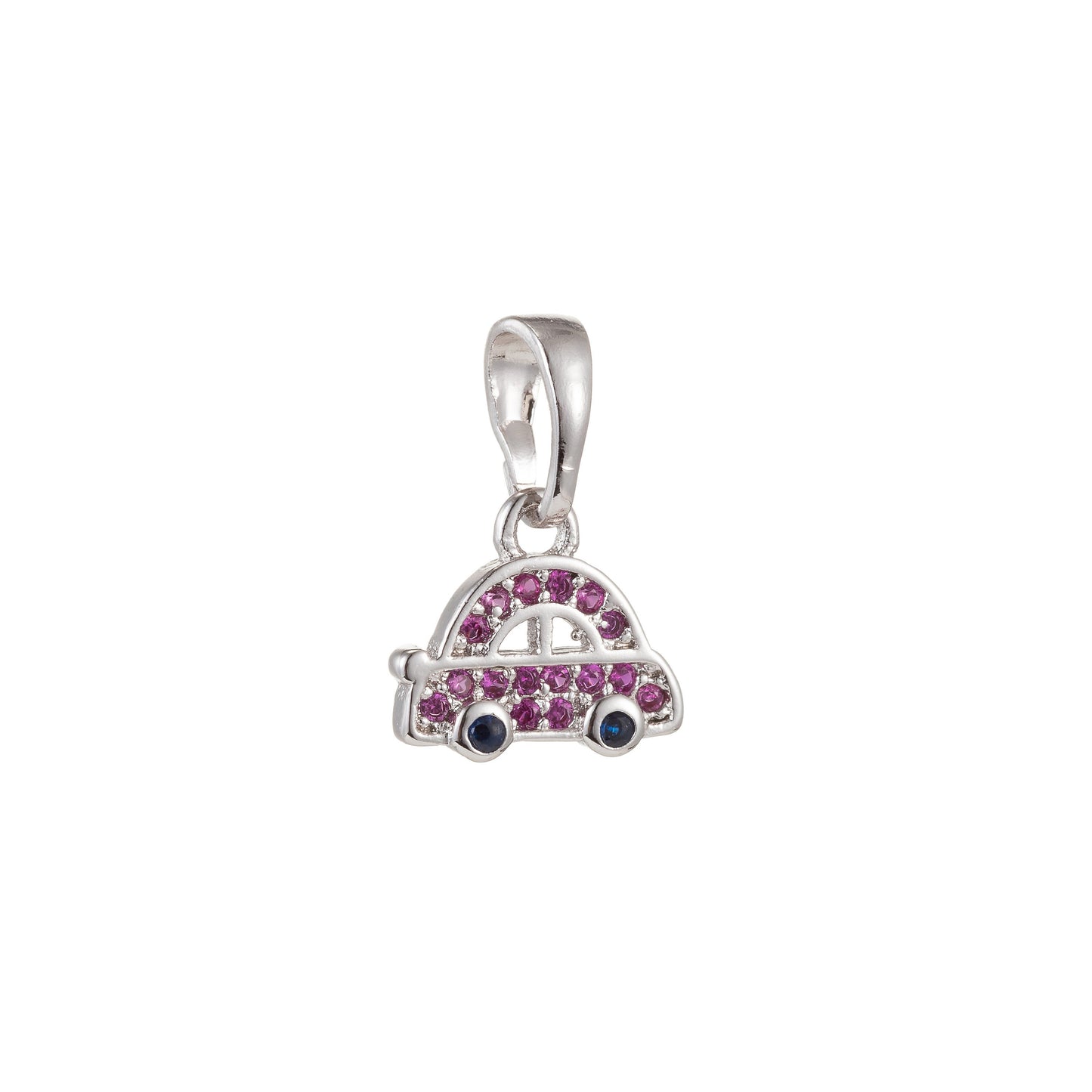1pc 18k Gold Micro Pave CZ Cute Car Pendant Charm, Micro Pave CZ Pendant Charm, Car Pendant, For DIY Jewelry