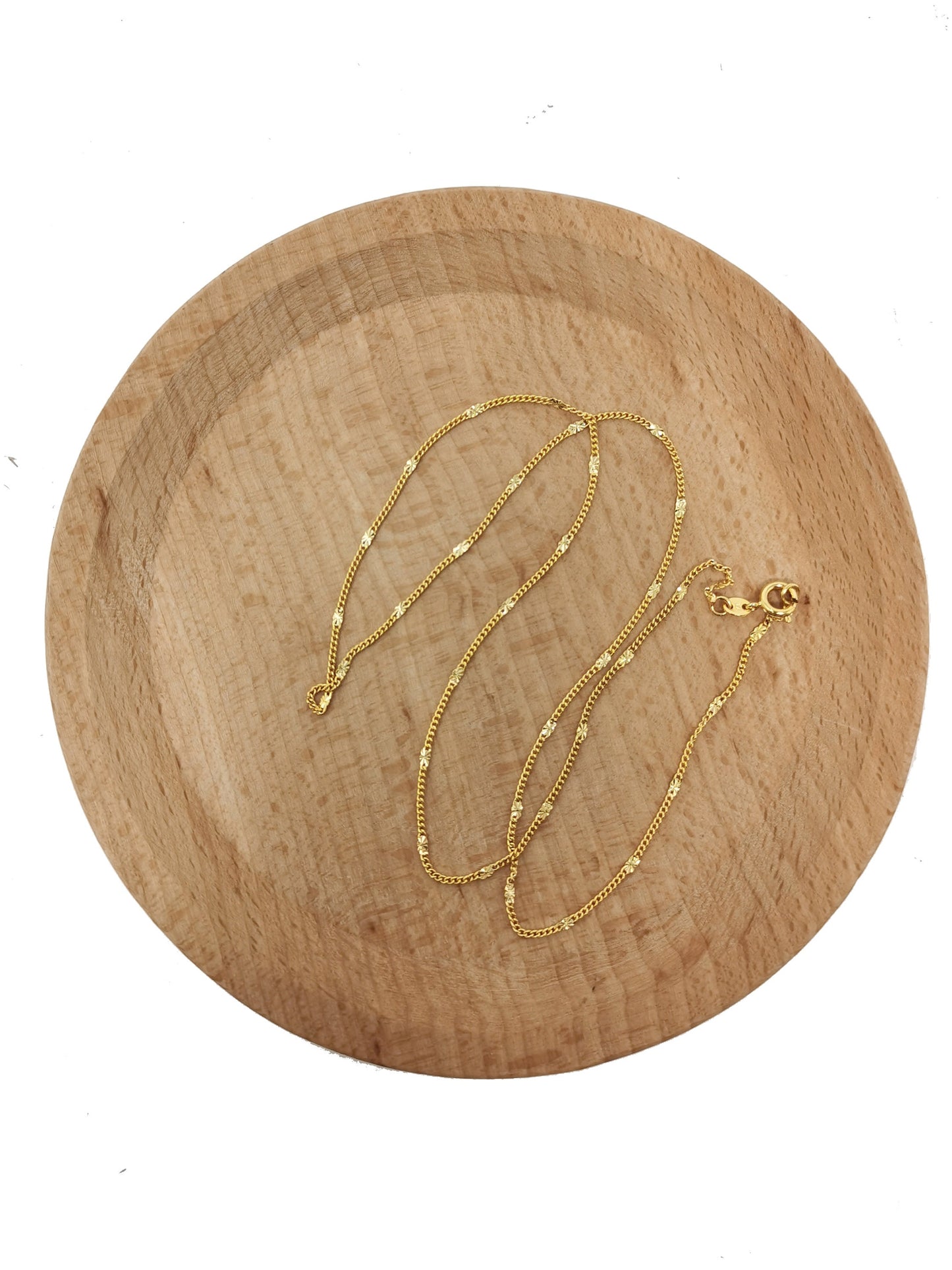 19.5'' Ready to Use 24K Gold Cuban Curb Necklace Chain, Layer Cuban Curb Chain Dainty Necklace, For Necklace, Width is 1mm,CH-322