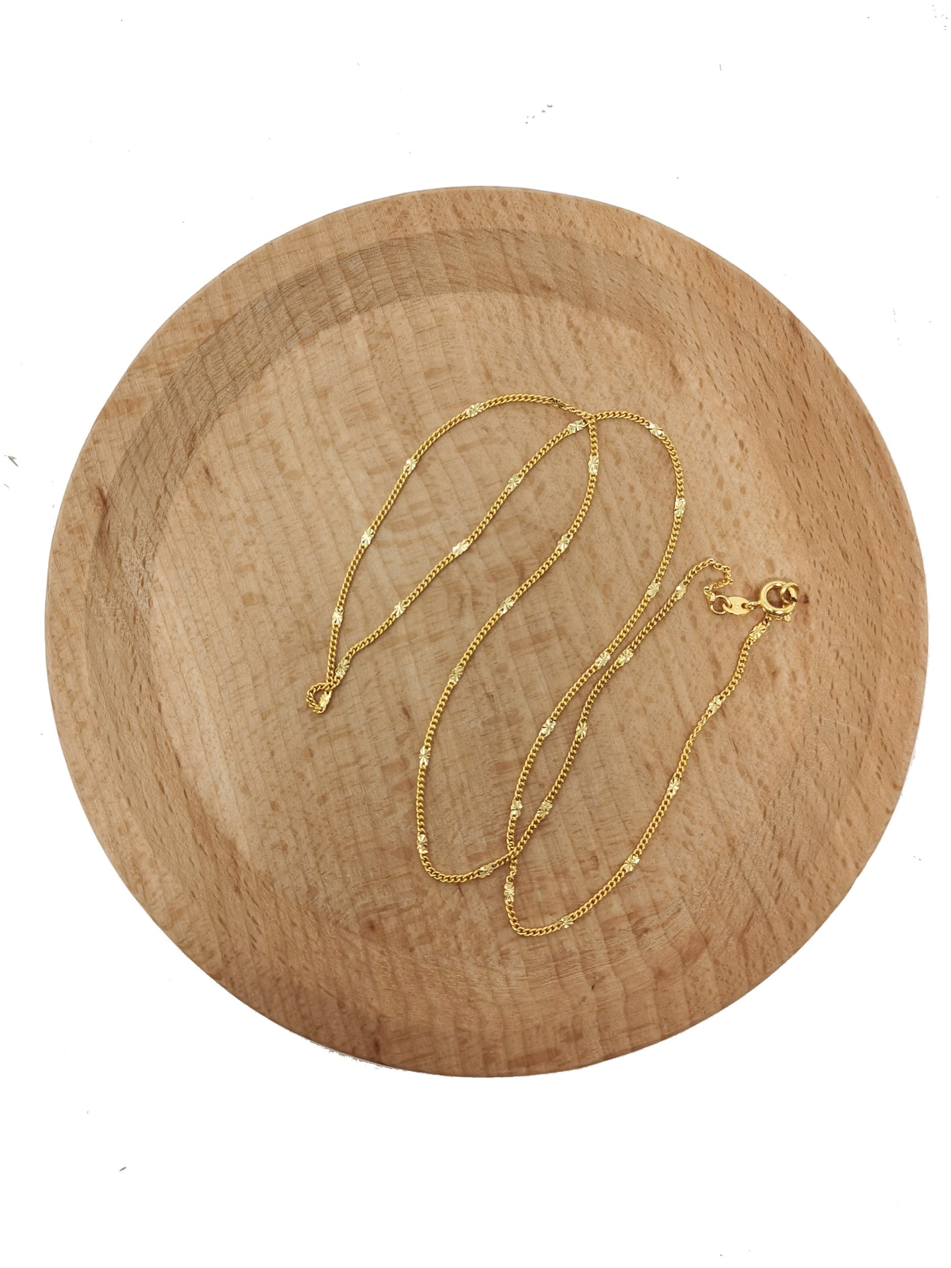 19.5'' Ready to Use 24K Gold Cuban Curb Necklace Chain, Layer Cuban Curb Chain Dainty Necklace, For Necklace, Width is 1mm,CH-322