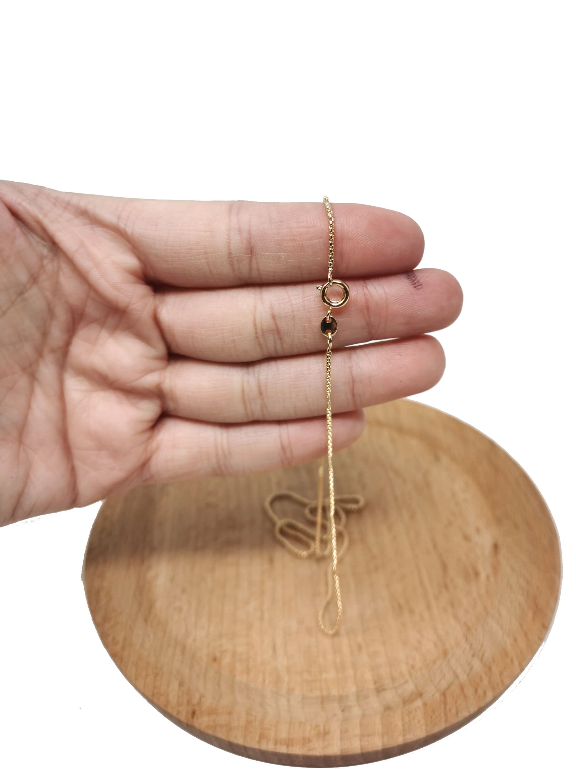 1pc 17.7'' Ready to Use 18K Gold Filled Thin Rolo Necklace Chain,Layering Rolo Chain Dainty Necklace, For Pendant Charm Necklace Making, 573