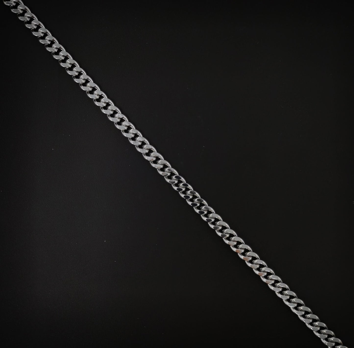 1pc 19.6'' Ready to Use White Gold Filled Cuban Curb Necklace Chain, Layer Curb Chain Dainty Necklace, Pendant Charm Necklace, CH-619