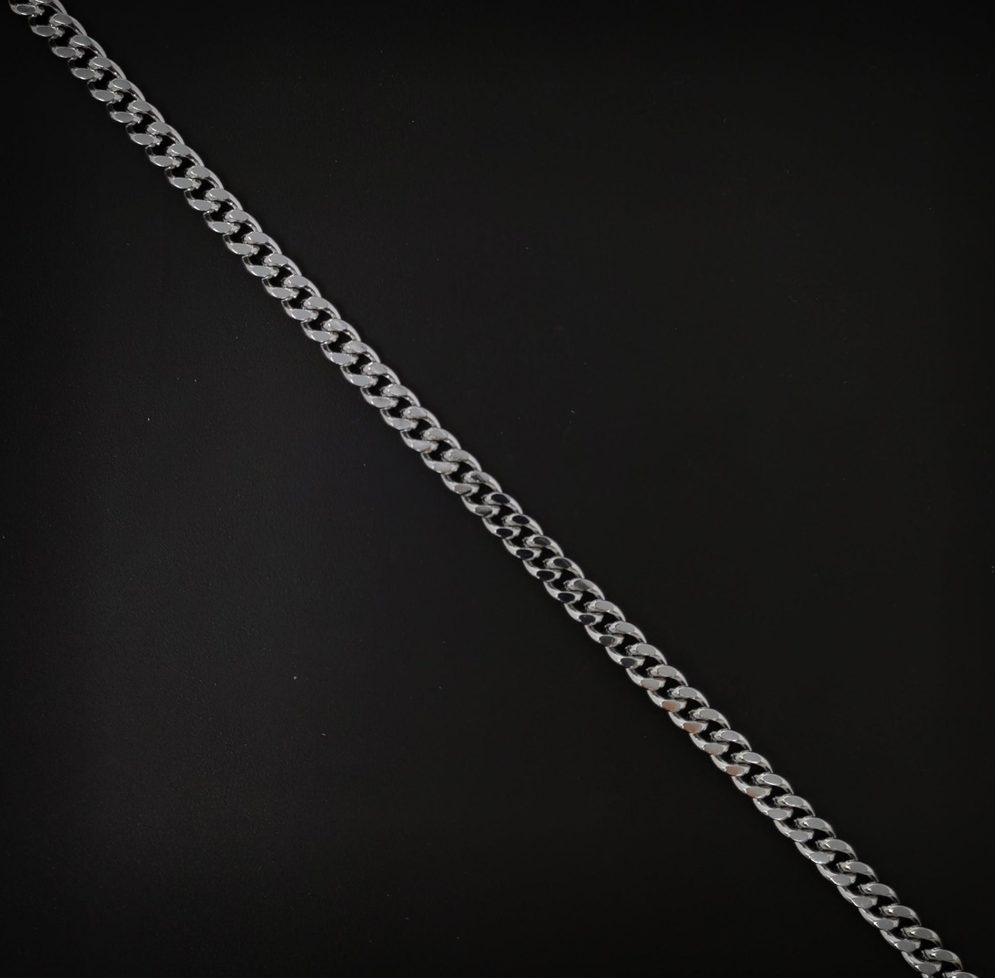 1pc 19.6'' Ready to Use White Gold Filled Cuban Curb Necklace Chain, Layer Curb Chain Dainty Necklace, Pendant Charm Necklace, CH-619
