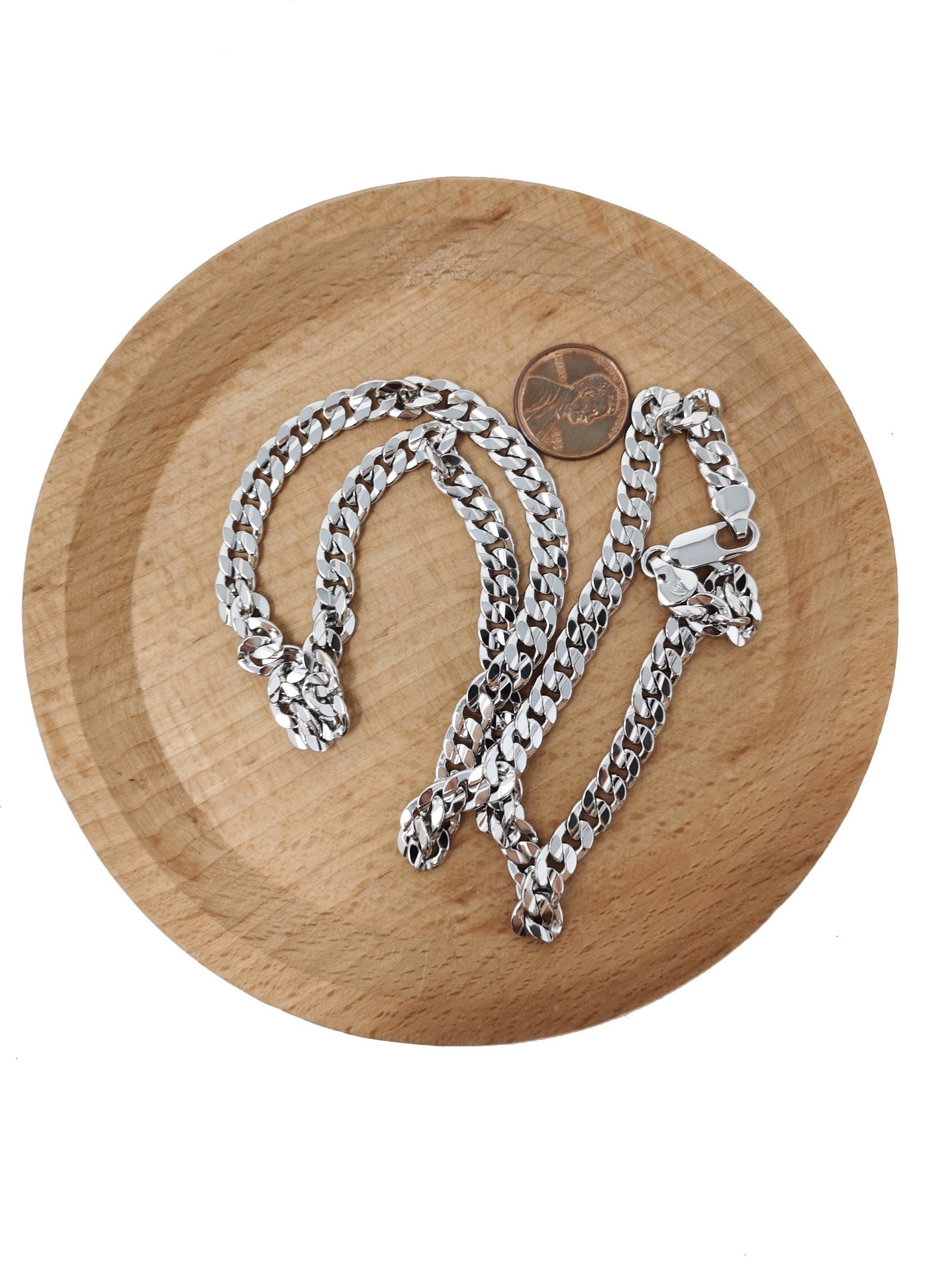 1pc 23.2'' Ready to Use White Gold Filled Herringbone Curb Necklace Chain, Layer Curb Chain Dainty Necklace, Pendant Charm Necklace CH-622