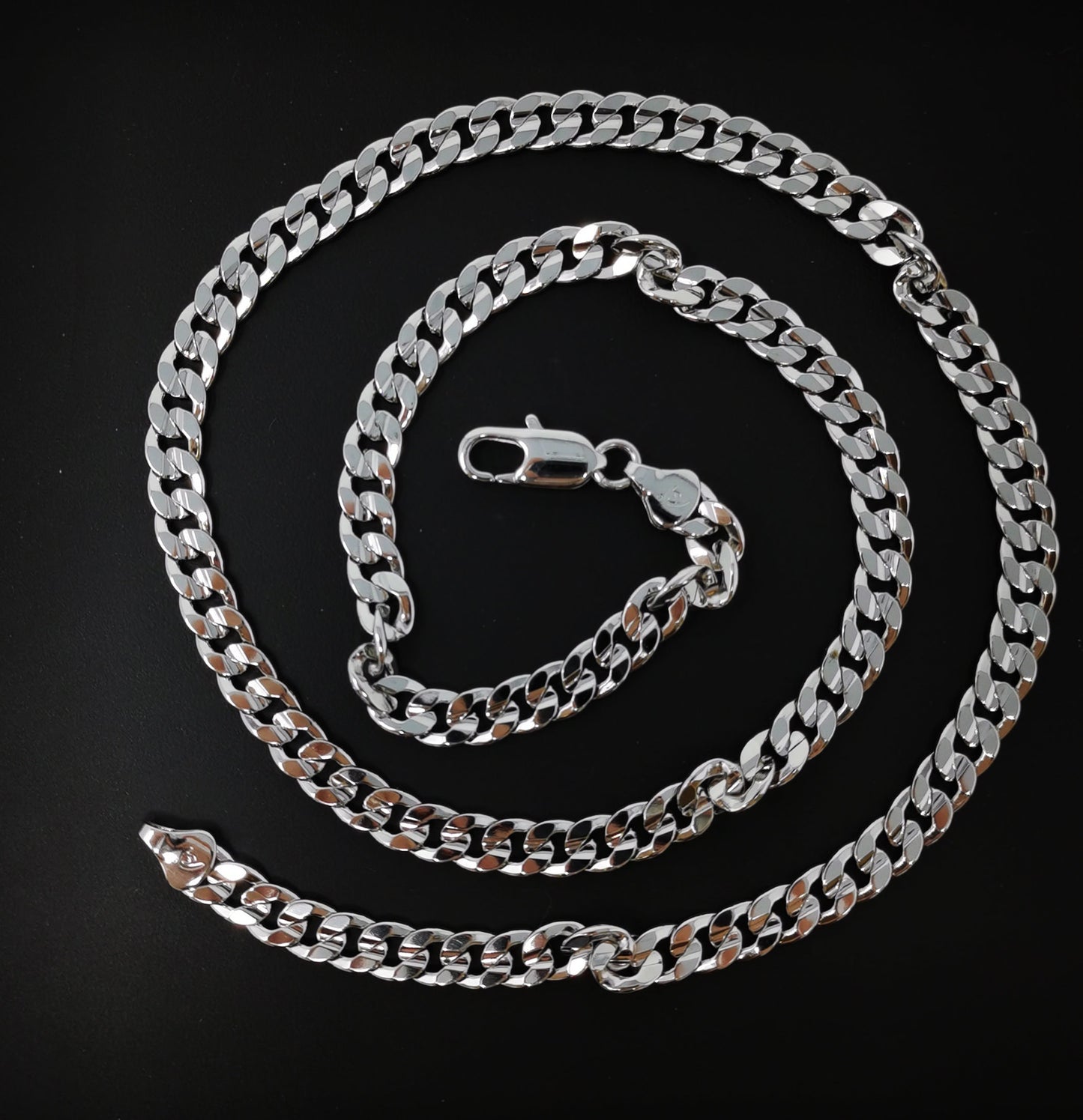 1pc 23.2'' Ready to Use White Gold Filled Herringbone Curb Necklace Chain, Layer Curb Chain Dainty Necklace, Pendant Charm Necklace CH-622
