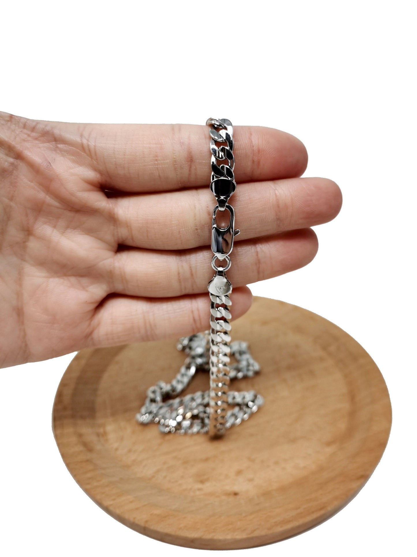 1pc 23.2'' Ready to Use White Gold Filled Herringbone Curb Necklace Chain, Layer Curb Chain Dainty Necklace, Pendant Charm Necklace CH-622