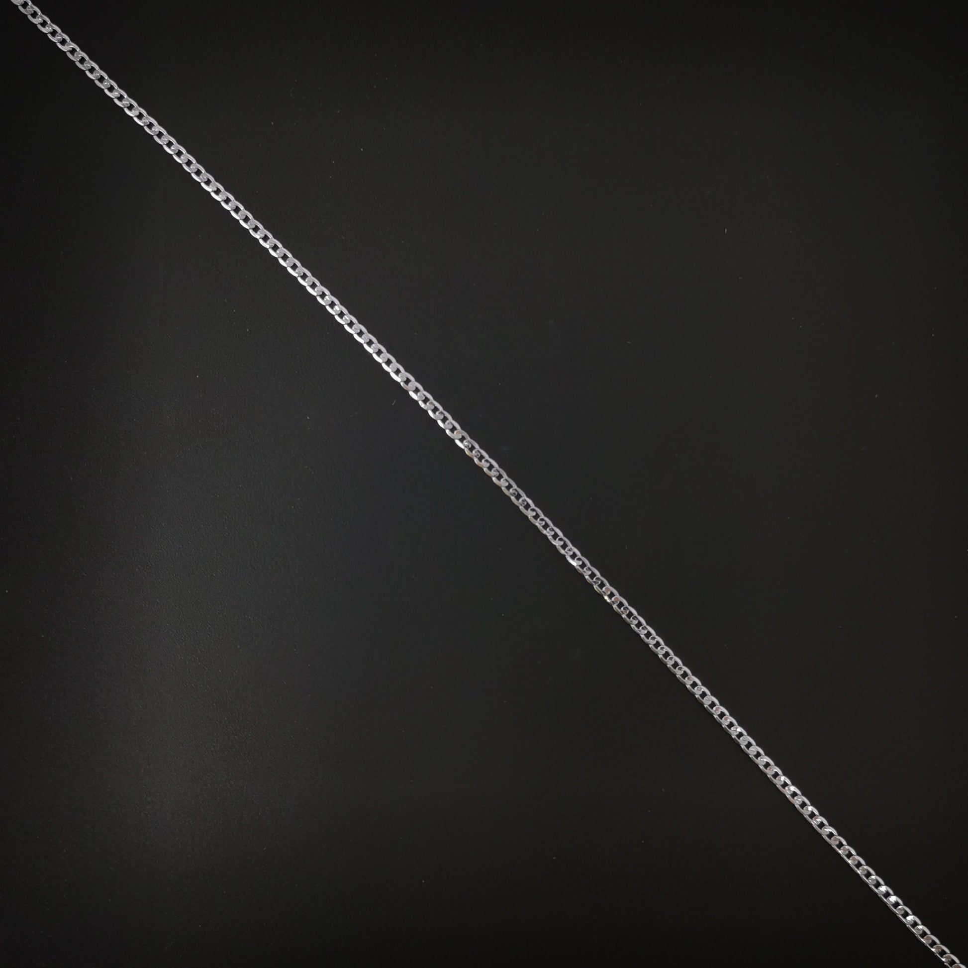 1pc 23.6'' Ready to Use White Gold Herringbone Curb Necklace Chain, Layer Curb Chain Dainty Necklace, For Pendant Charm Necklace, 629