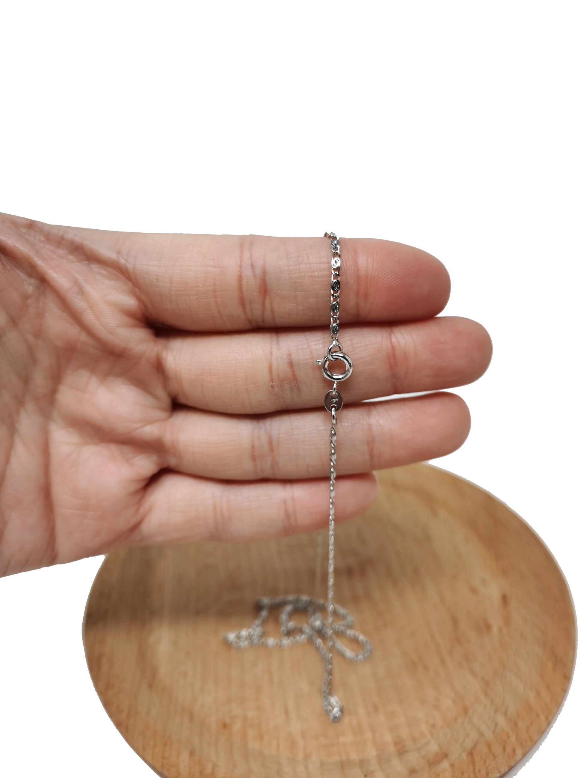 1pc 17.7'' Ready to Use White Gold Unique Lock Necklace Chain, Layer Locket Chain Dainty Necklace, For Pendant Charm Necklace, 631
