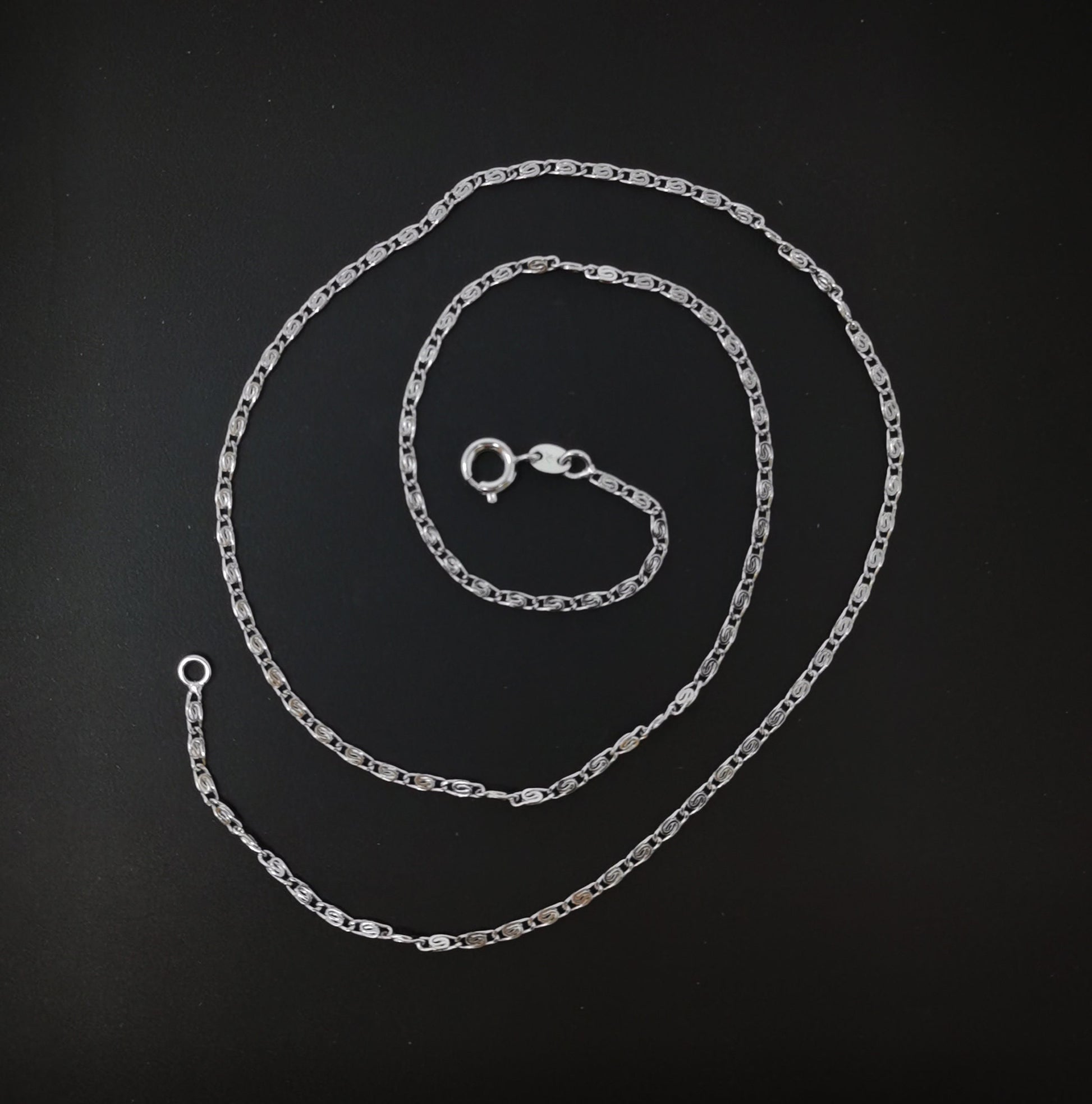 1pc 17.7'' Ready to Use White Gold Unique Lock Necklace Chain, Layer Locket Chain Dainty Necklace, For Pendant Charm Necklace, 631