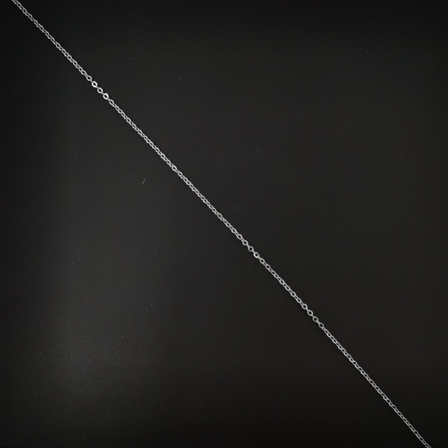 1pc 17.7'' Ready to Use White Gold Filled Thin Rolo Necklace Chain, Layering Rolo Chain Dainty Necklace, For Pendant Charm Necklace, 635
