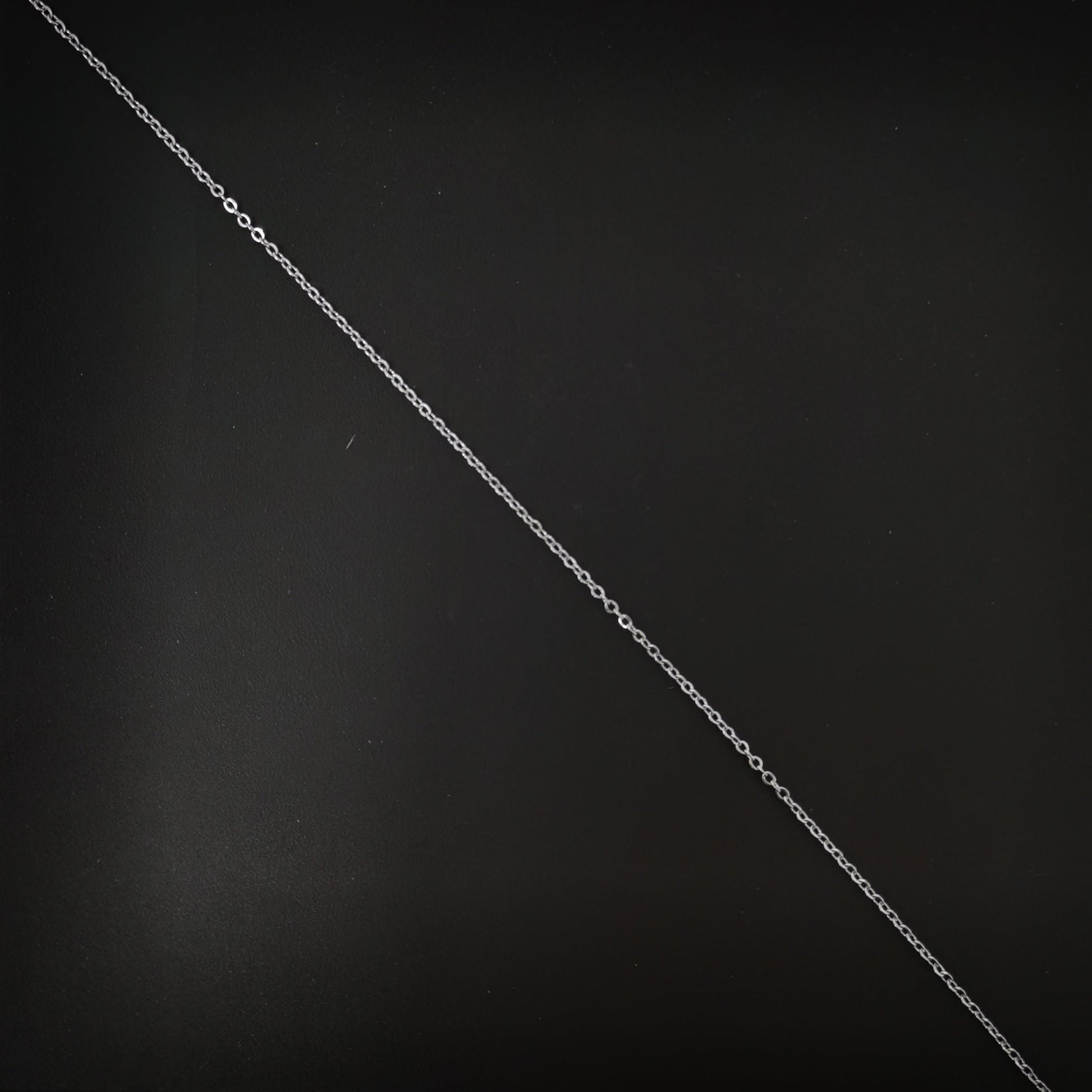 1pc 17.7'' Ready to Use White Gold Filled Thin Rolo Necklace Chain, Layering Rolo Chain Dainty Necklace, For Pendant Charm Necklace, 635