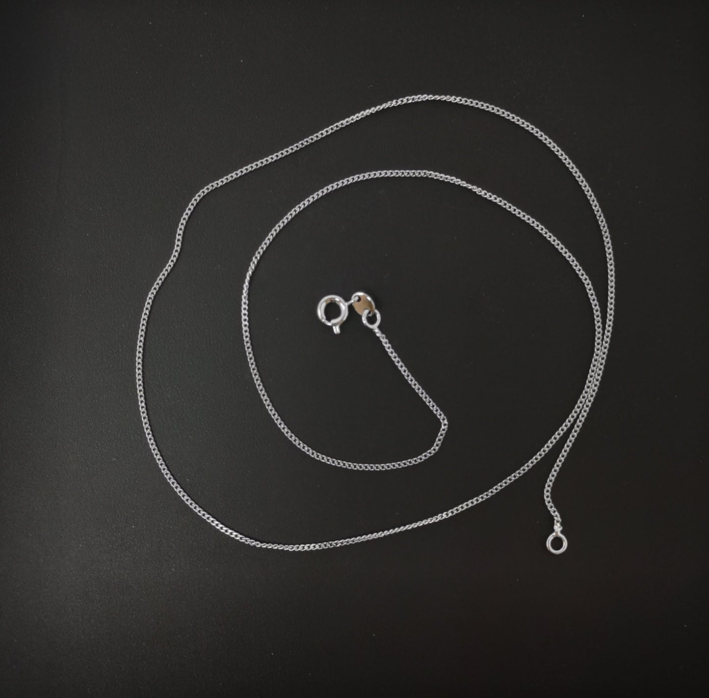 1pc 17.5'' Ready to Use White Gold Cuban Curb Rolo Necklace Chain, Layer Chain Dainty Necklace, For Pendant Charm Necklace wa-237