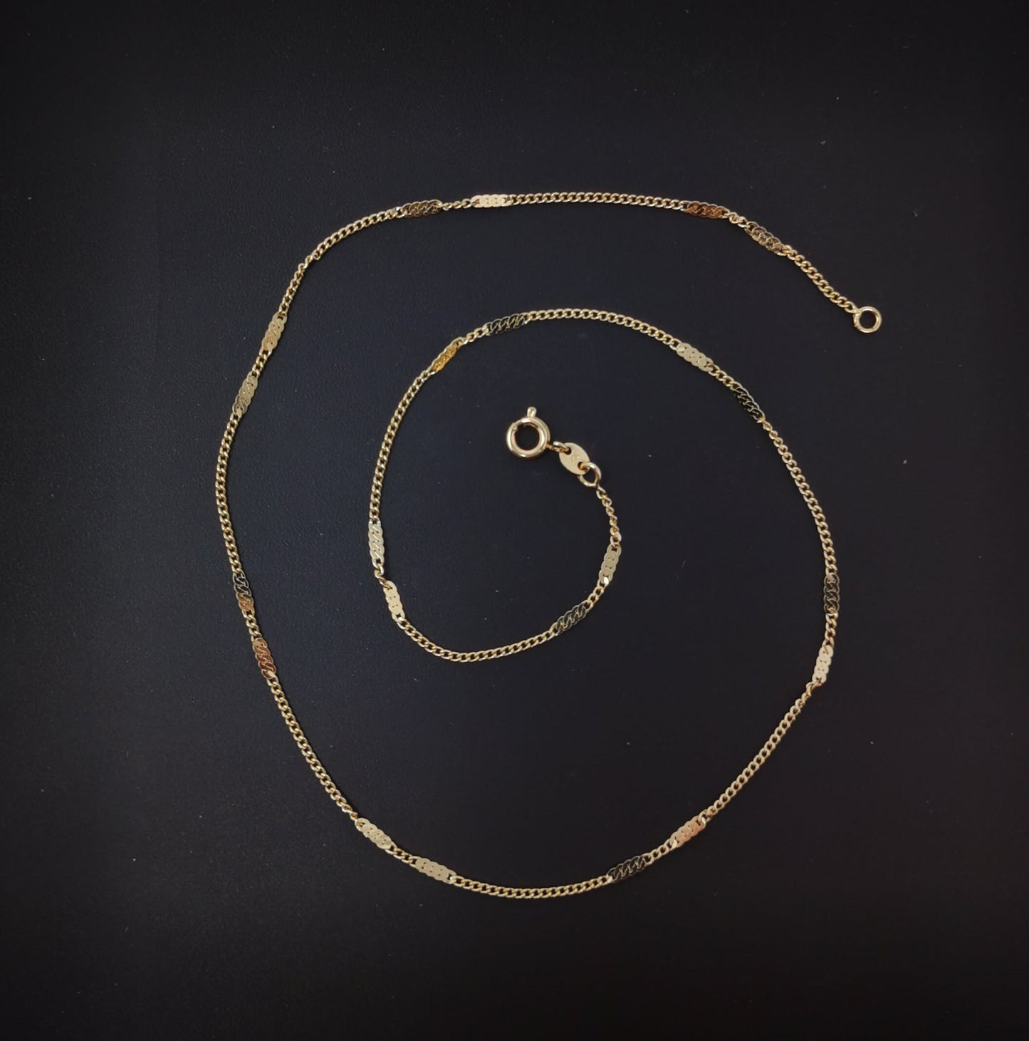 1pc17.5'' Ready to Use Gold Cuban Curb Necklace Chain, Layering Curb Chain Dainty Necklace,For Pendant Charm Necklace Making, 841
