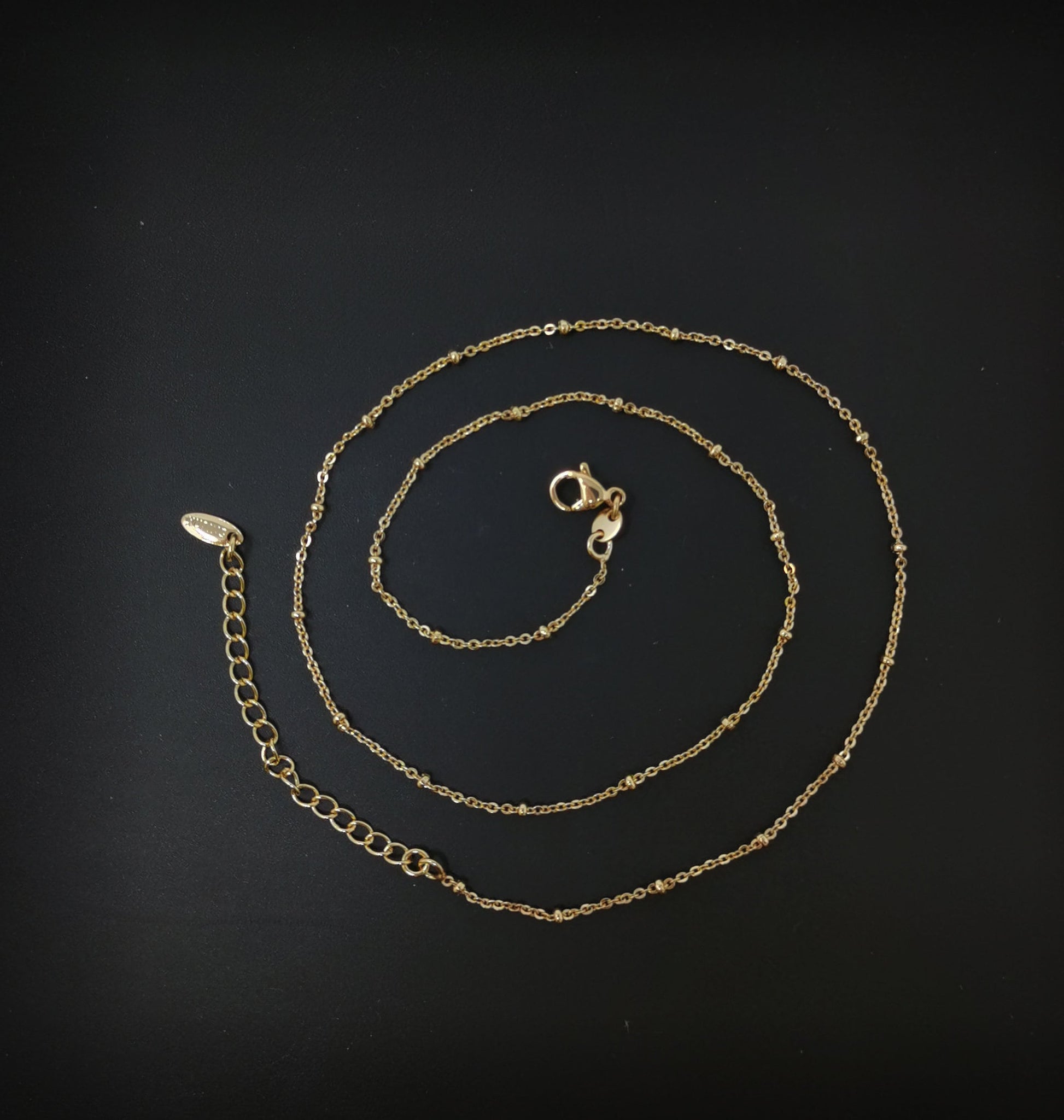 1pc 16.0'' Ready to Use 18K Gold Filled Oval Rolo Necklace Chain, Layering Rolo Chain Dainty Necklace, For Pendant Charm Necklace Making,671