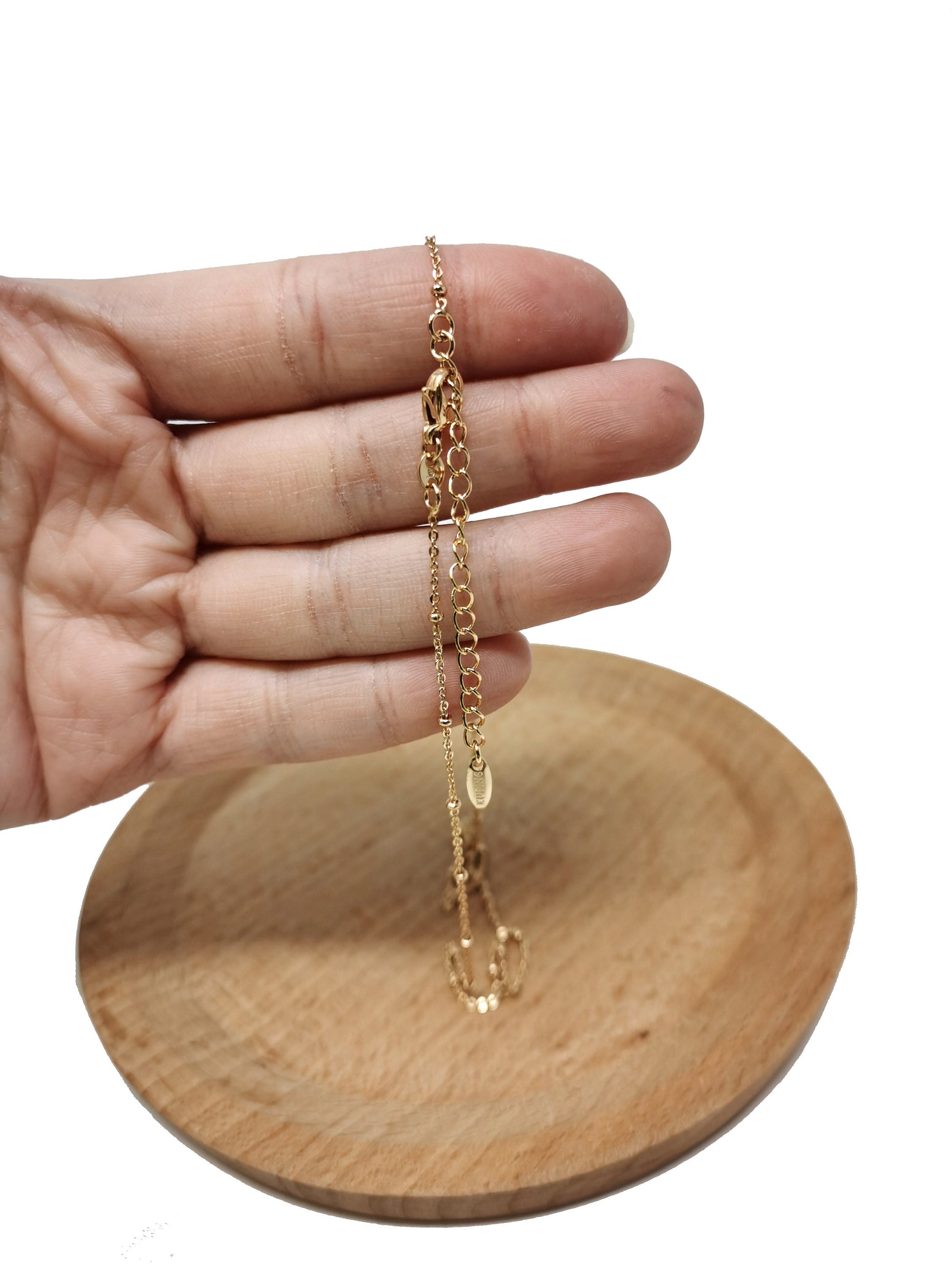1pc 16.0'' Ready to Use 18K Gold Filled Oval Rolo Necklace Chain, Layering Rolo Chain Dainty Necklace, For Pendant Charm Necklace Making,671
