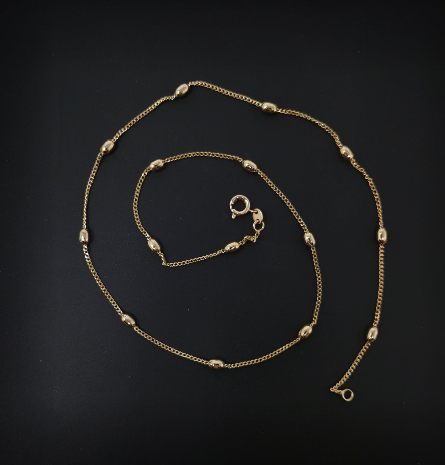 1pc 17.7'' Ready to Use 18K Gold Cuban Curb Necklace Chain,Layering Curb Chain Dainty Necklace,For Pendant Charm Necklace Making, 646
