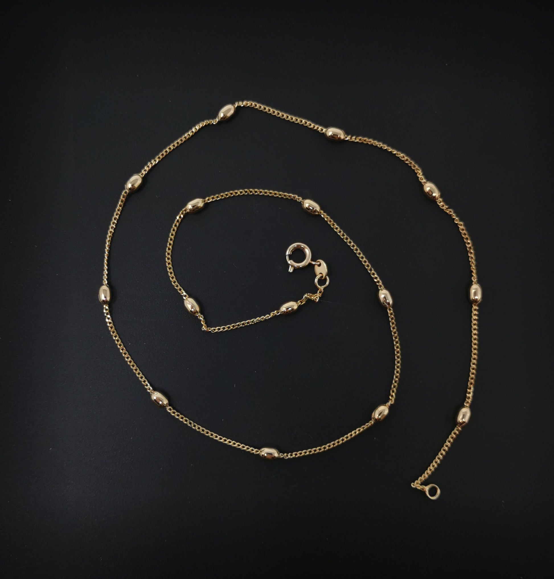 1pc 17.7'' Ready to Use 18K Gold Cuban Curb Necklace Chain,Layering Curb Chain Dainty Necklace,For Pendant Charm Necklace Making, 646