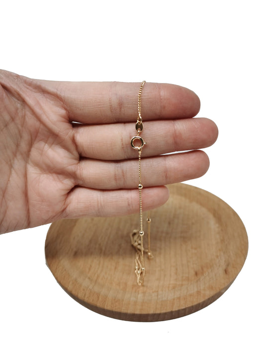 1pc 17.7'' Ready to Use 18K Gold Filled Cuban Curb Necklace Chain, Layering Curb Chain Dainty Necklace, For Pendant Charm Necklace, CH-647