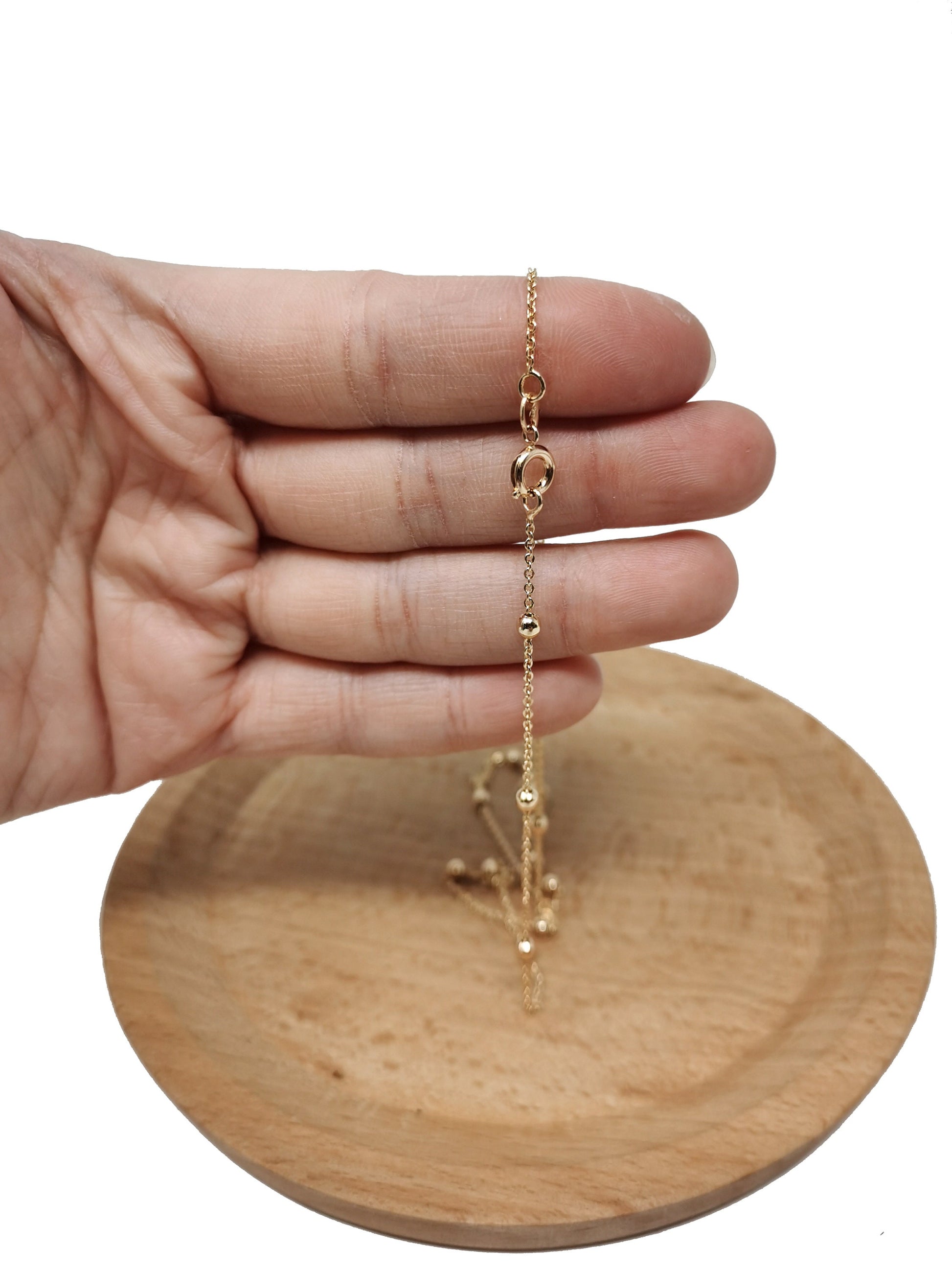 1pc 17.7'' Ready to Use 18K Gold Filled Oval Rolo Necklace Chain, Layering Rolo Chain Dainty Necklace, For Pendant Charm Necklace Making-651