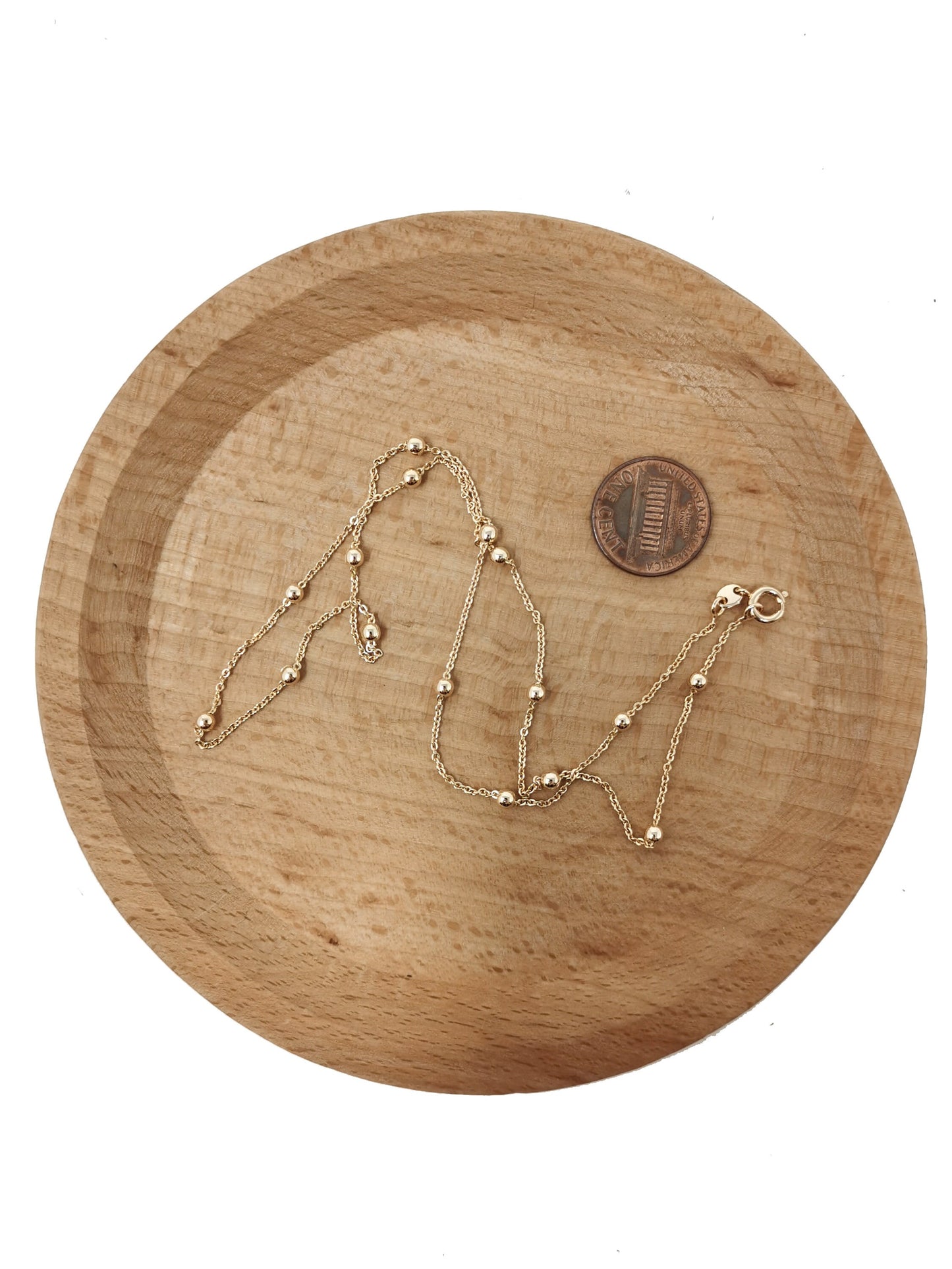 1pc 17.7'' Ready to Use 18K Gold Filled Oval Rolo Necklace Chain, Layering Rolo Chain Dainty Necklace, For Pendant Charm Necklace Making-651