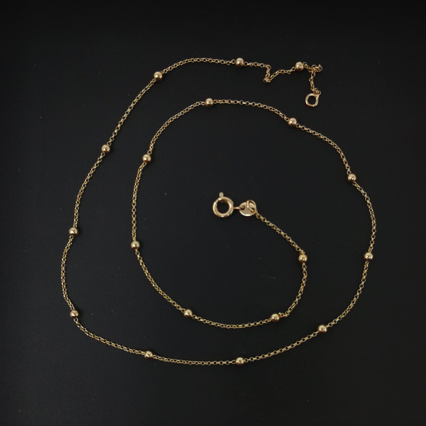 1pc 17.7'' Ready to Use 18K Gold Filled Oval Rolo Necklace Chain, Layering Rolo Chain Dainty Necklace, For Pendant Charm Necklace Making 652