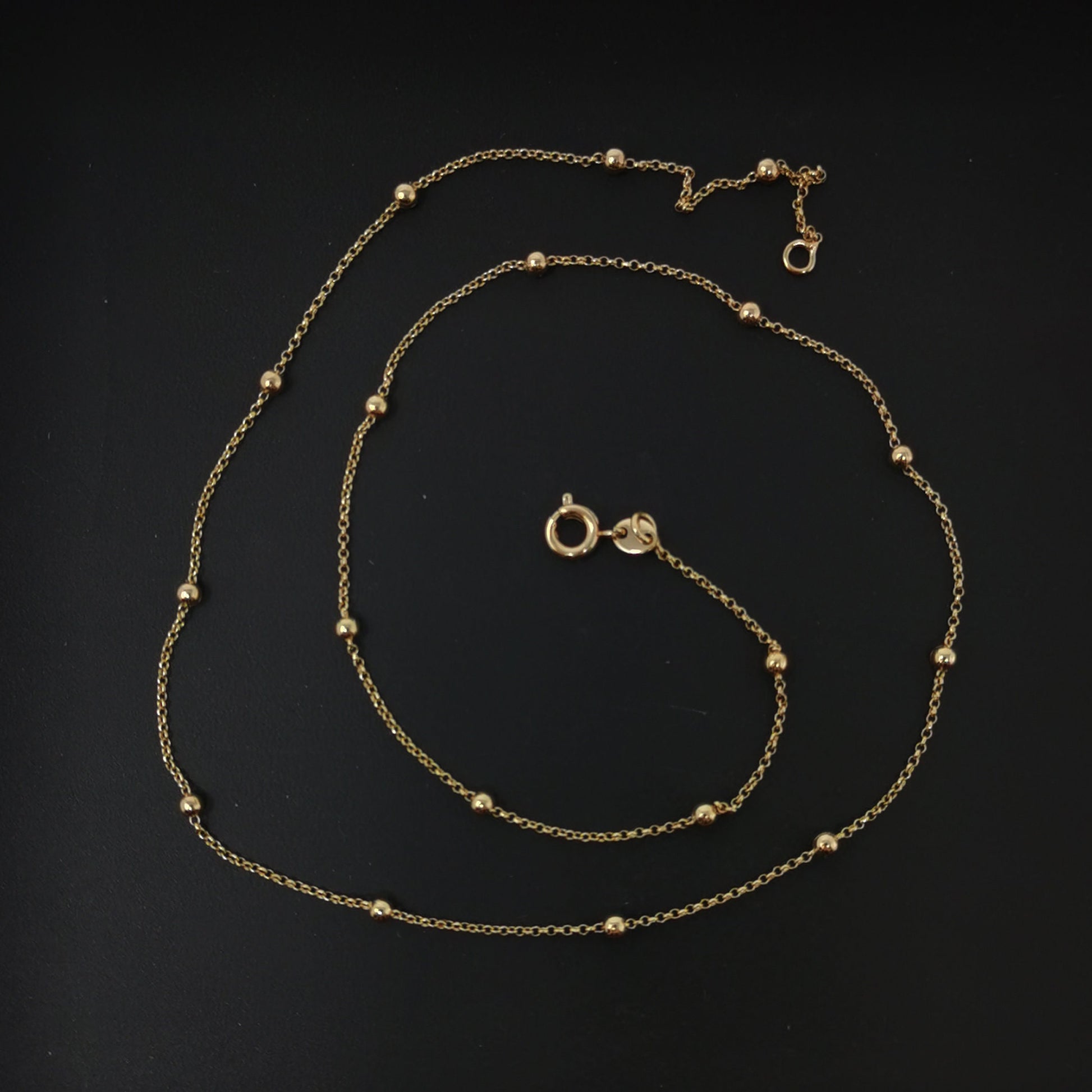 1pc 17.7'' Ready to Use 18K Gold Filled Oval Rolo Necklace Chain, Layering Rolo Chain Dainty Necklace, For Pendant Charm Necklace Making 652
