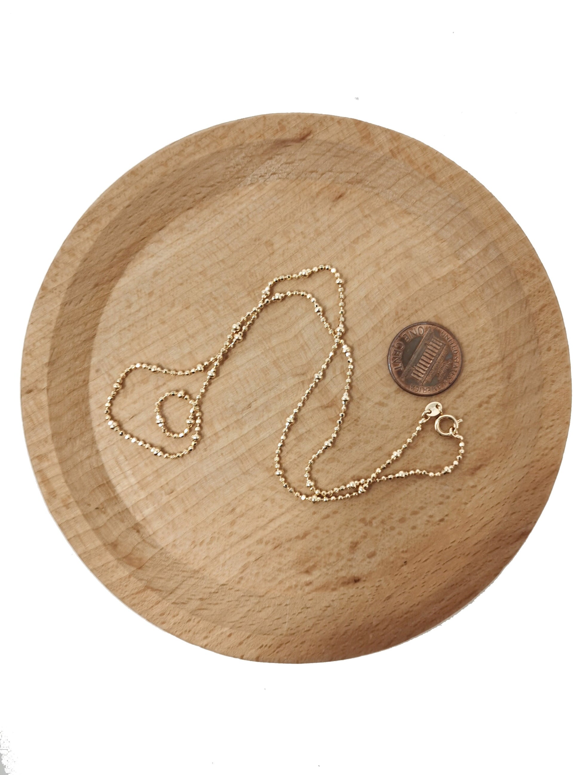 1pc 17.7'' 18K Ready to Use Gold Bead Necklace Chain, Layering Beaded Chain Dainty Necklace, Perfect for Pendant Charm Necklace, 653