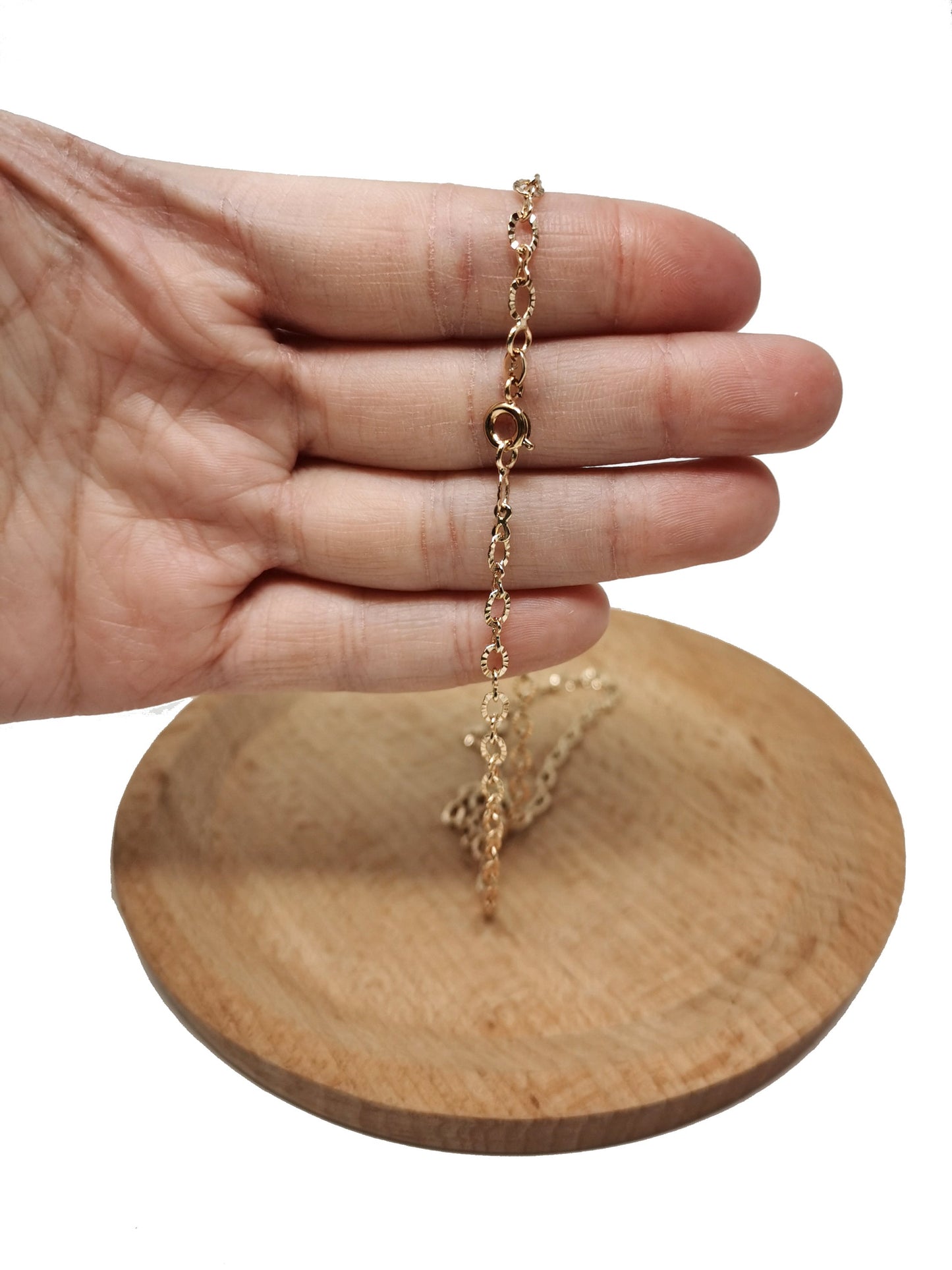 1pc 17.7'' Ready to Use 18K Gold Filled Oval Rolo Necklace Chain, Layering Rolo Chain Dainty Necklace, For Pendant Charm Necklace, CH-660