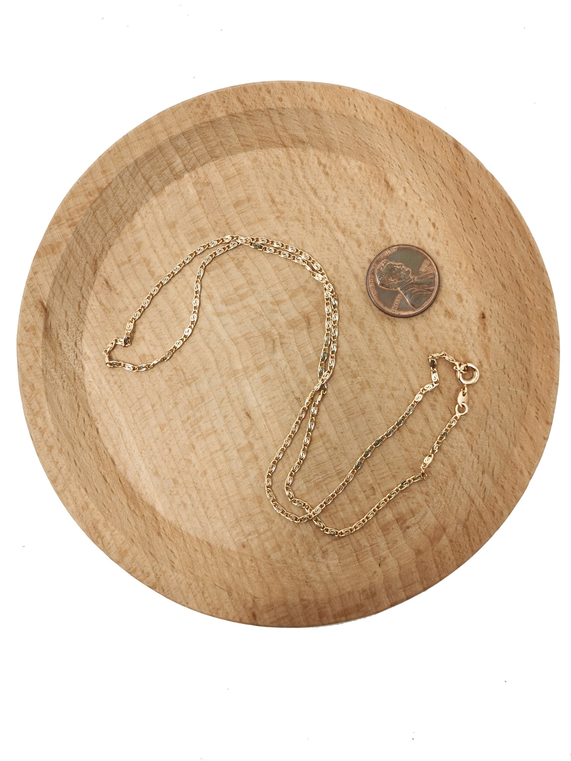 1pc 17.7'' Ready to Use 18K Gold Unique Necklace Chain, Layering Plate Lock Chain Dainty Necklace, Perfect for Pendant Necklace, 662