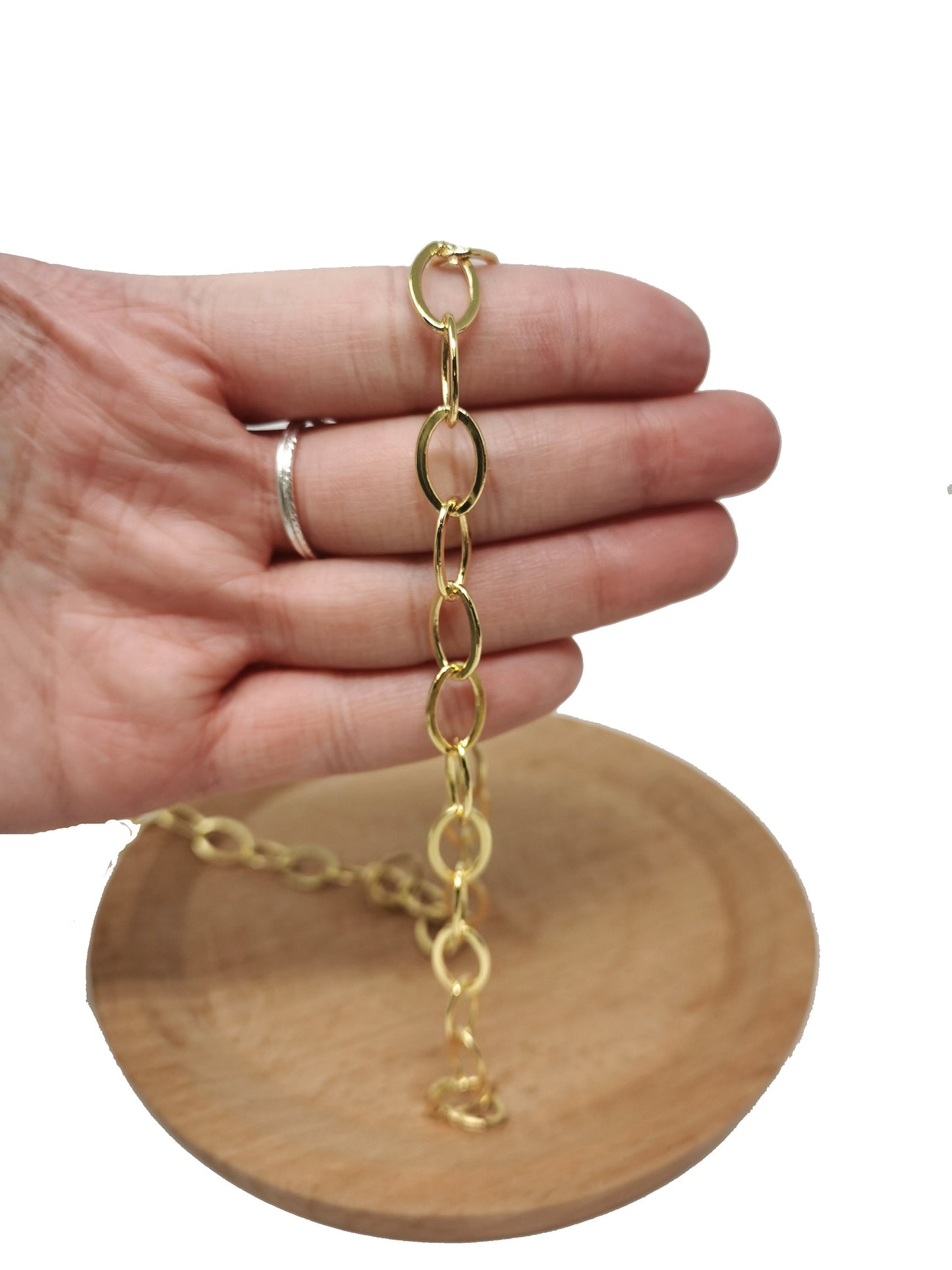 14K Gold Rolo Cable Chain by Yard, Cable Rolo Chain, Wholesale bulk Roll Chain for Jewelry Making,Thickness 0.5mm,Roll-31