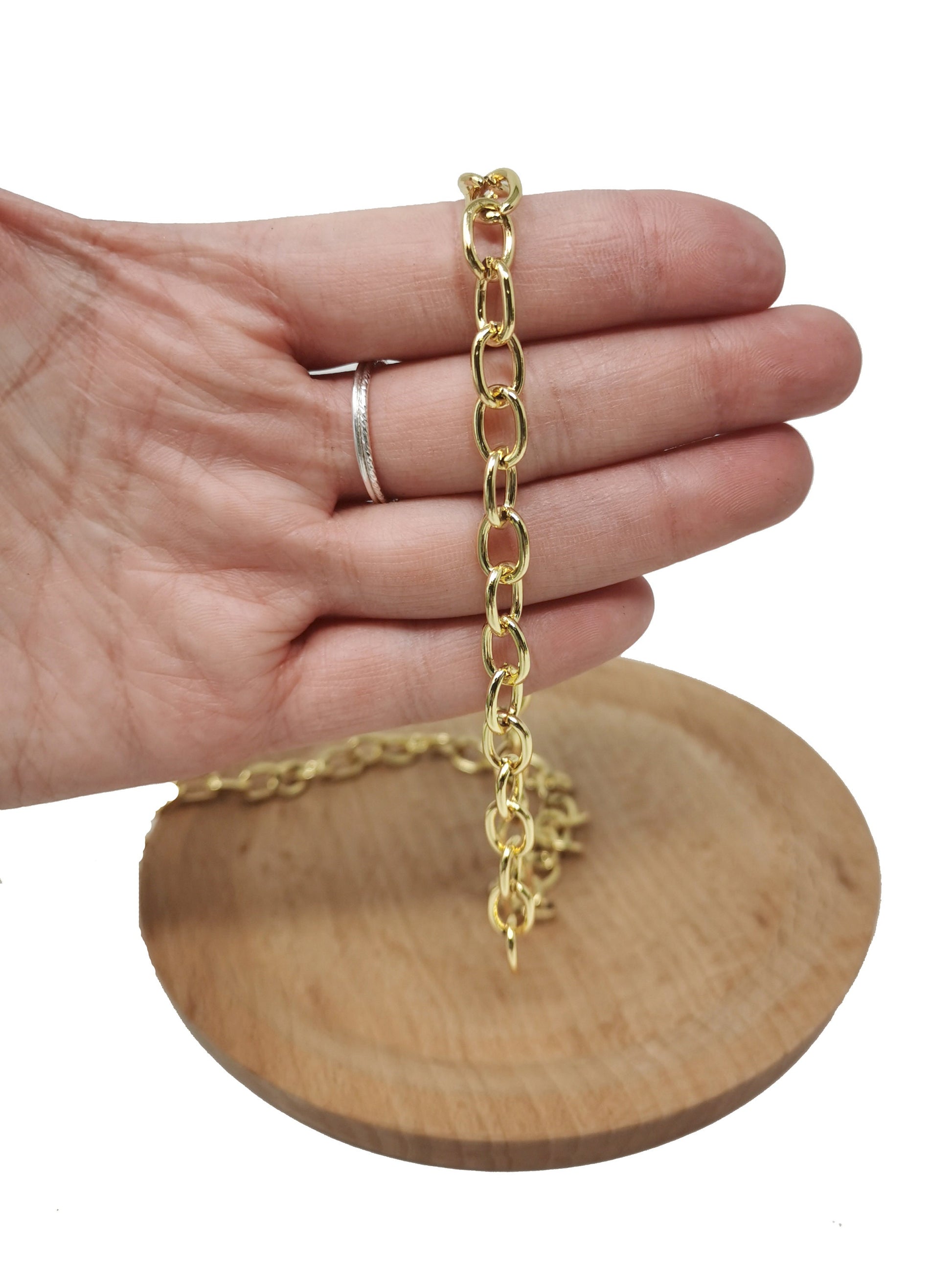 Gold Cable Chain, Cable Chain by Foot, Wholesale bulk Roll Chain for Jewelry Making, Thickness 1.4mm, ROLL-32,