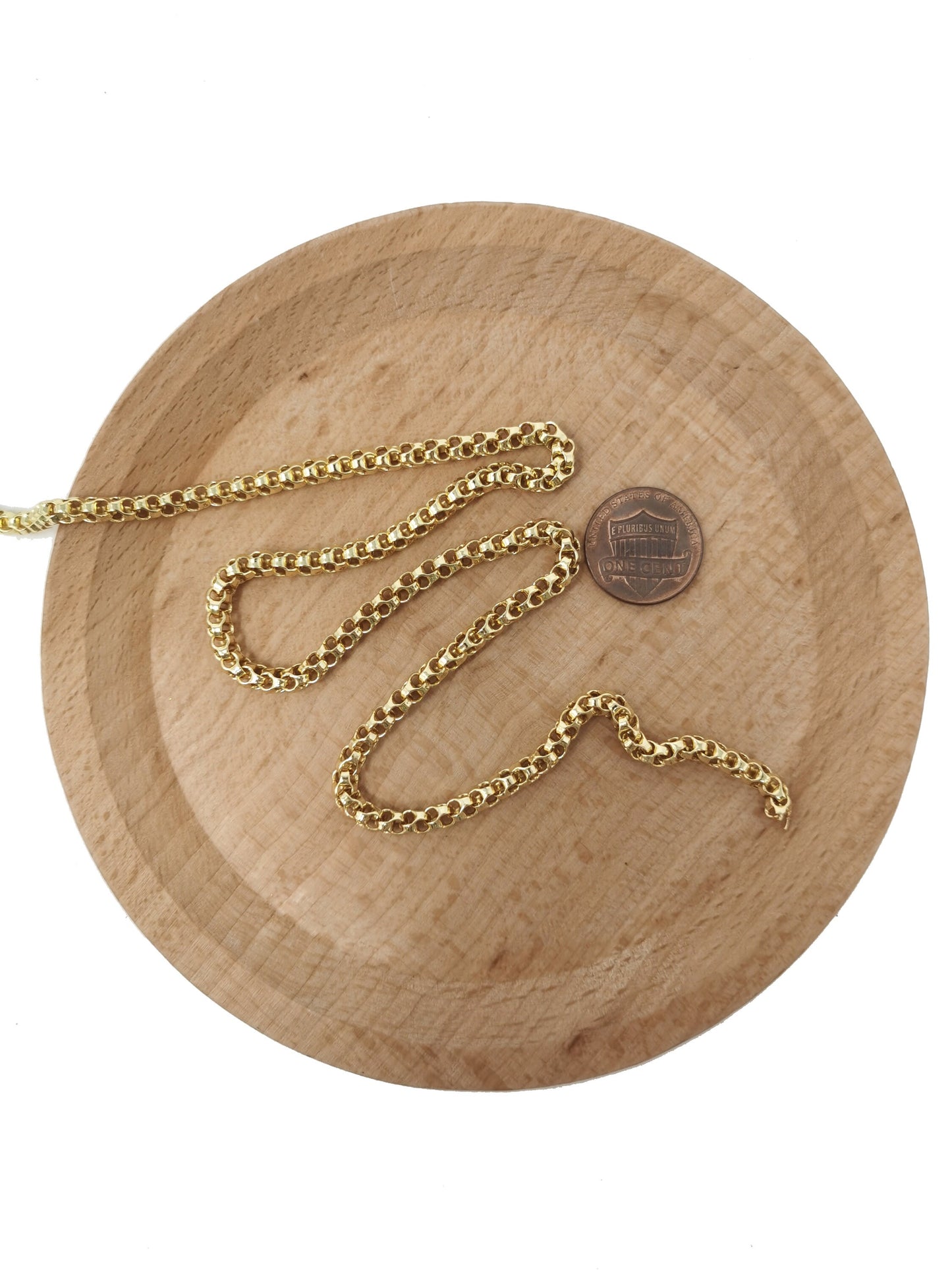 14K Gold Box Link Chain by Yard, Box Link Chain by Foot, Wholesale bulk Roll Chain for Jewelry Making, Thickness 4mm, 37