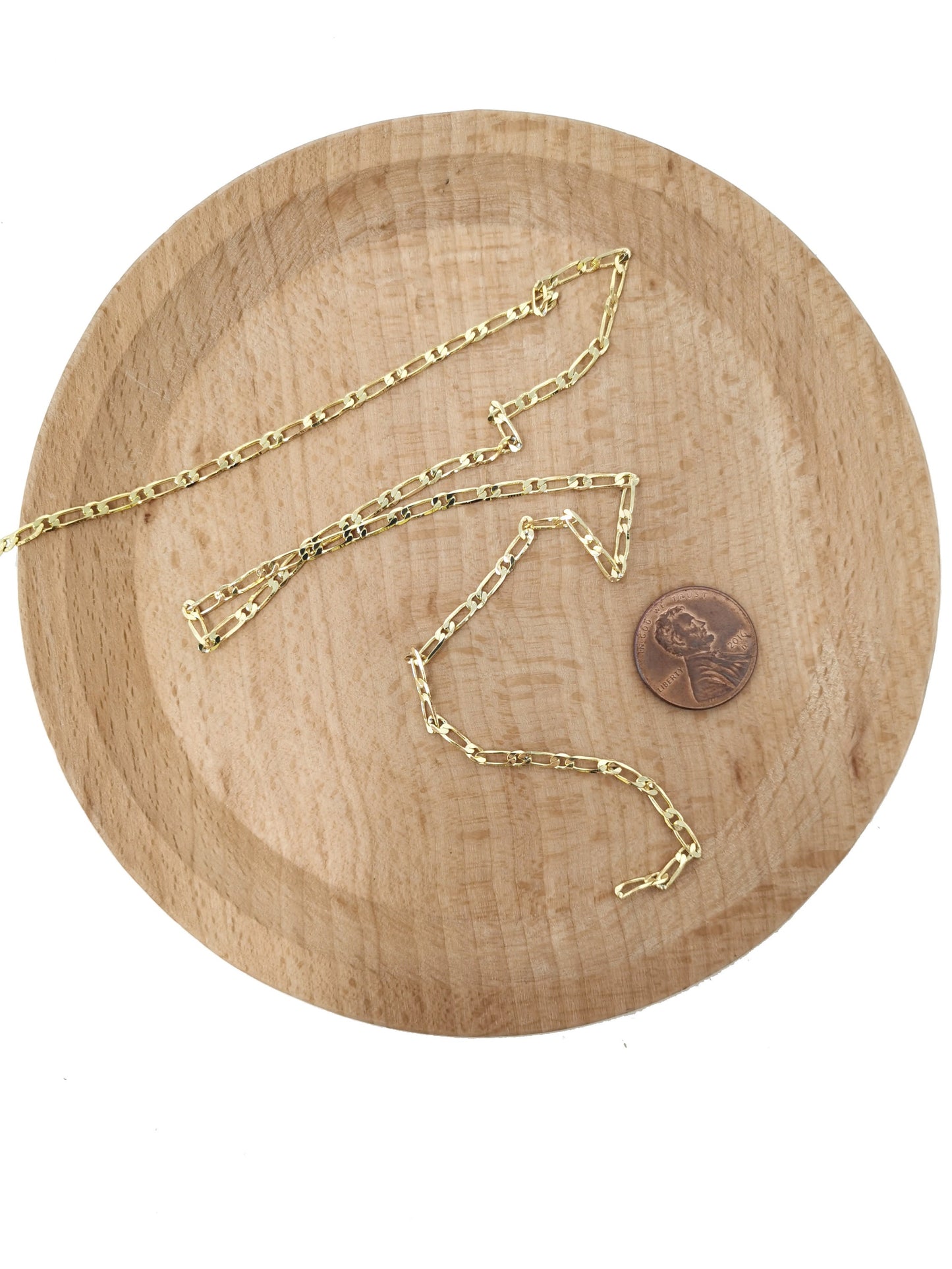 14K Gold Filled Figaro Chain by Yard, Gold Filled Cable Figaro Chain, Wholesale bulk Roll Chain for Jewelry Making, Thickness 0.5mm, Roll-48