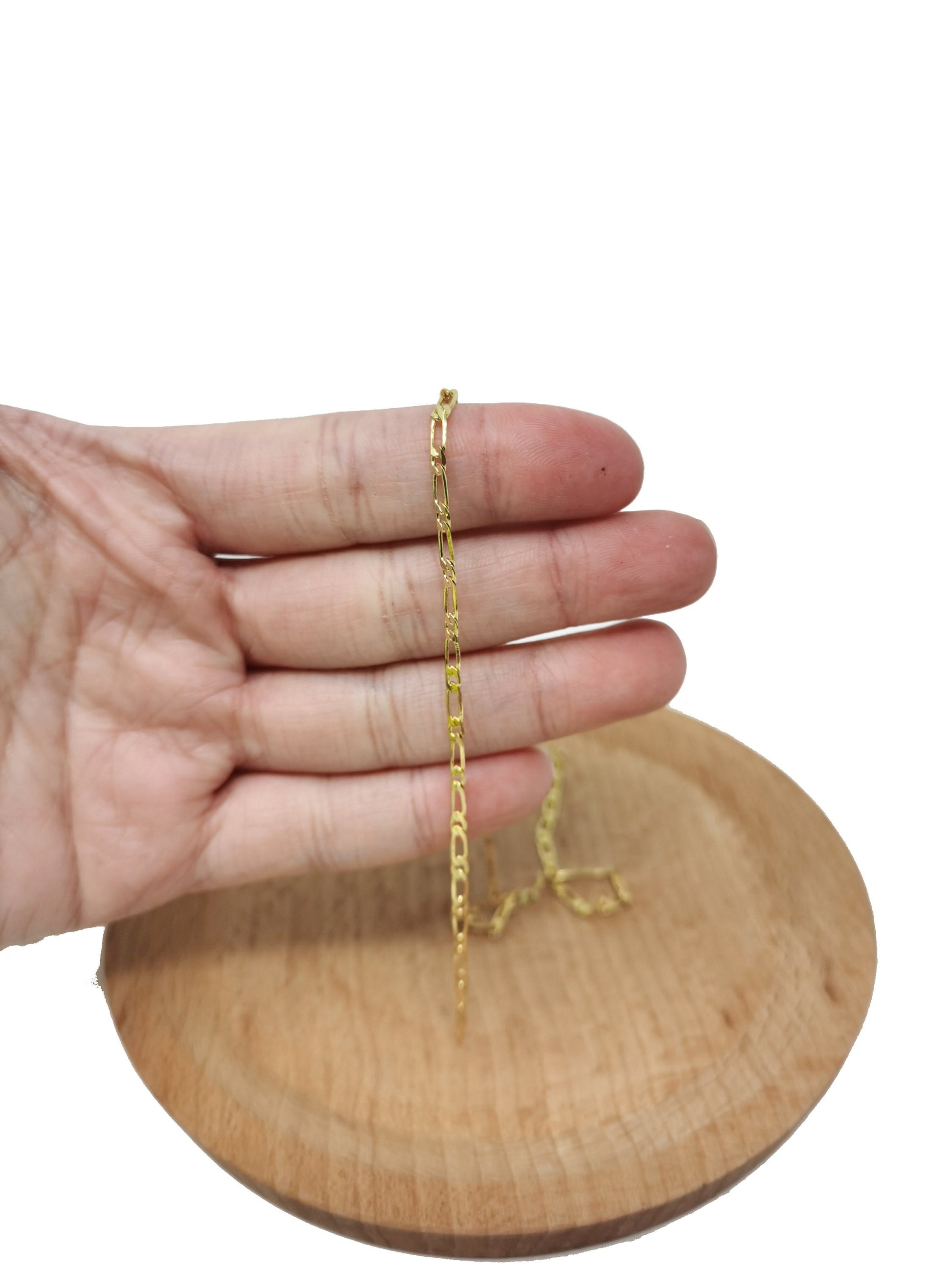 14K Gold Filled Figaro Chain by Yard, Gold Filled Cable Figaro Chain, Wholesale bulk Roll Chain for Jewelry Making, Thickness 0.5mm, Roll-48