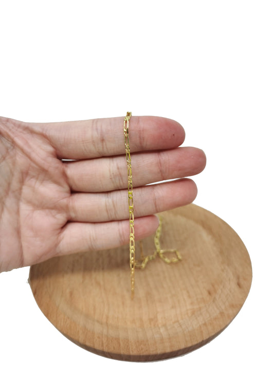 14K Gold Filled Figaro Chain by Yard, Gold Filled Cable Figaro Chain, Wholesale bulk Roll Chain for Jewelry Making, Thickness 0.5mm, Roll-48