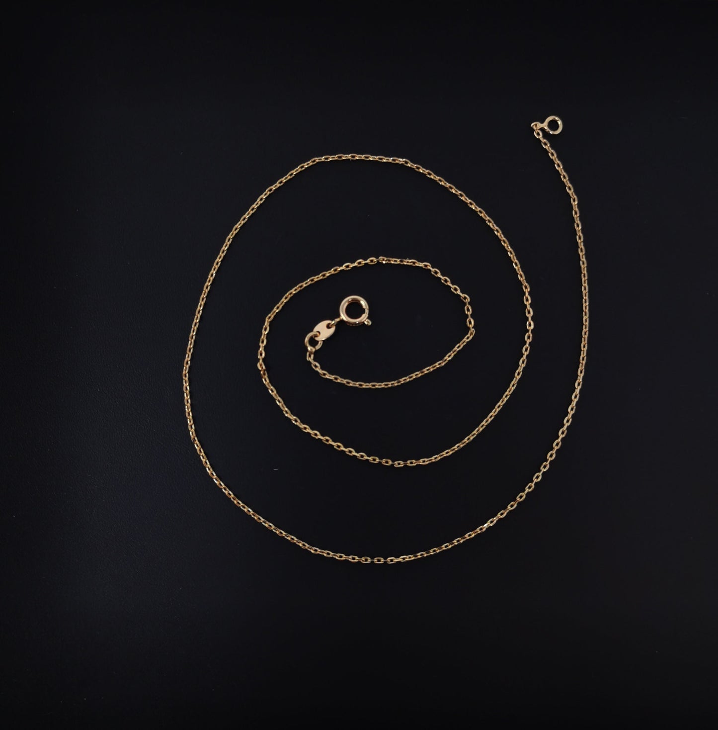 1pc 17.7'' Ready to Use 18K Gold Thin Rolo Necklace Chain, Layering Rolo Chain Dainty Necklace, For Pendant Charm Necklace Making,575
