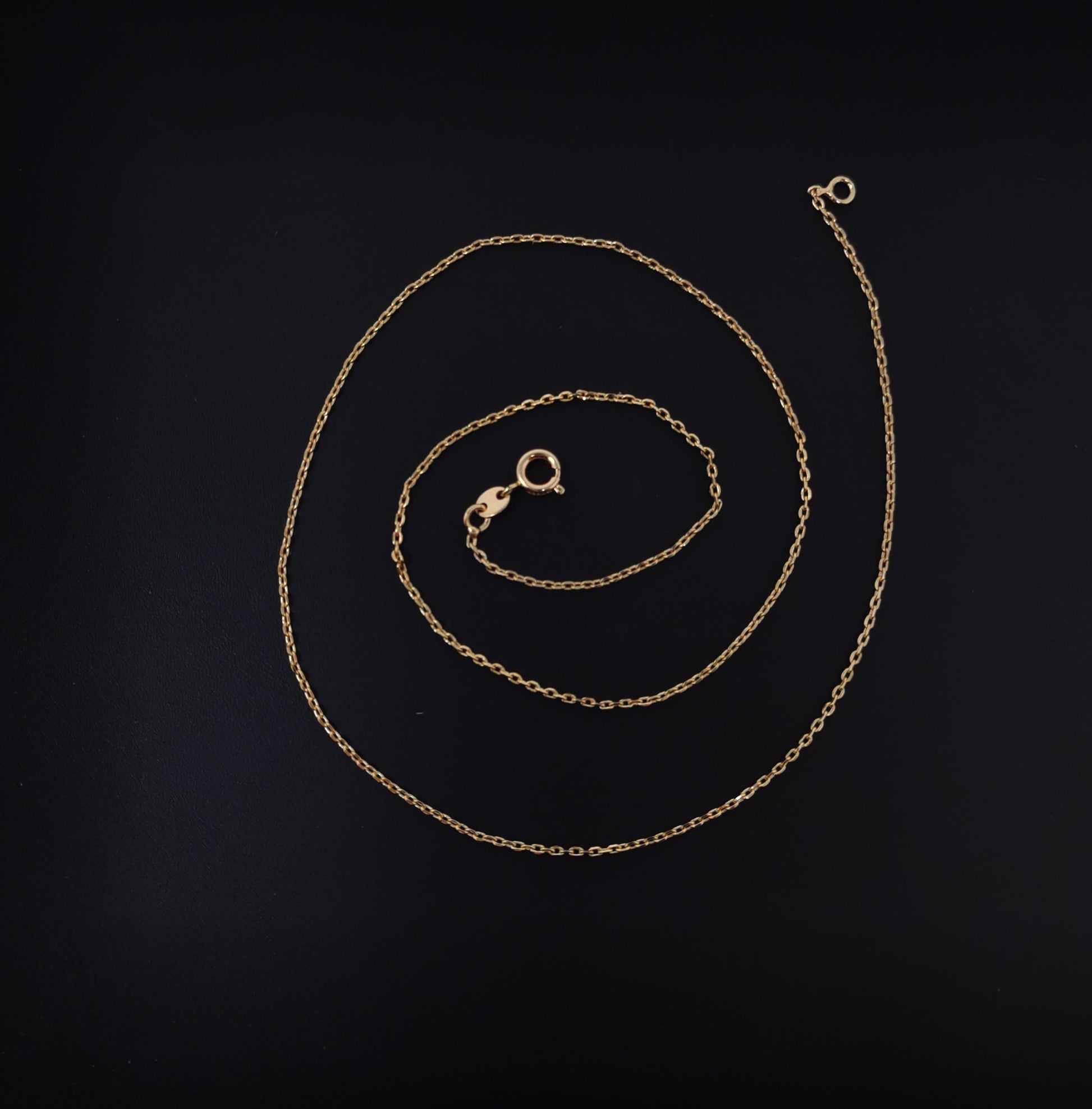 1pc 17.7'' Ready to Use 18K Gold Thin Rolo Necklace Chain, Layering Rolo Chain Dainty Necklace, For Pendant Charm Necklace Making,575