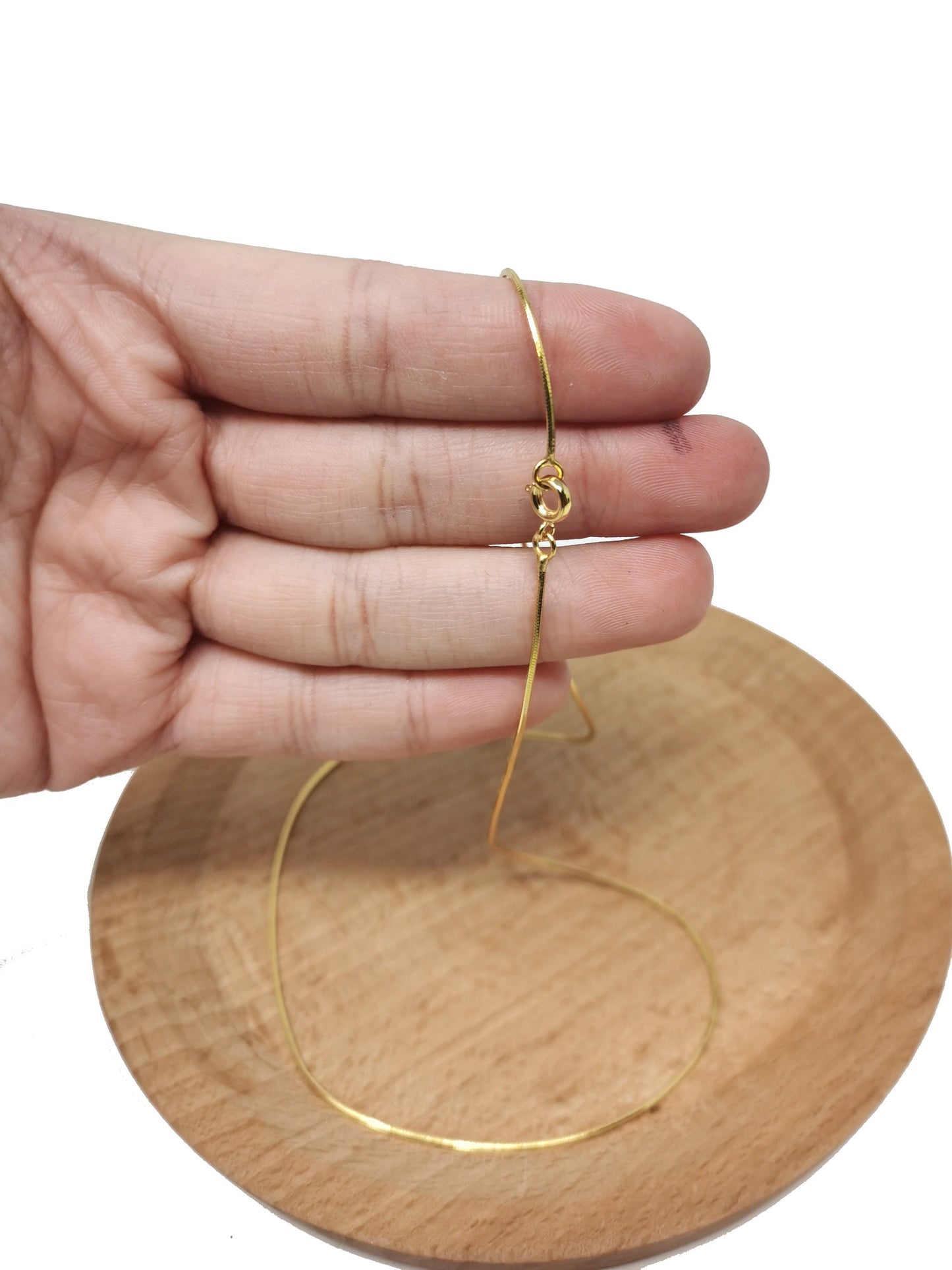 1pc 15.8'' Ready to Use 24K Gold Filled Cocoon Necklace Chain, Layer Snake Chain Dainty Necklace, For Pendant Charm Necklace Making, 852