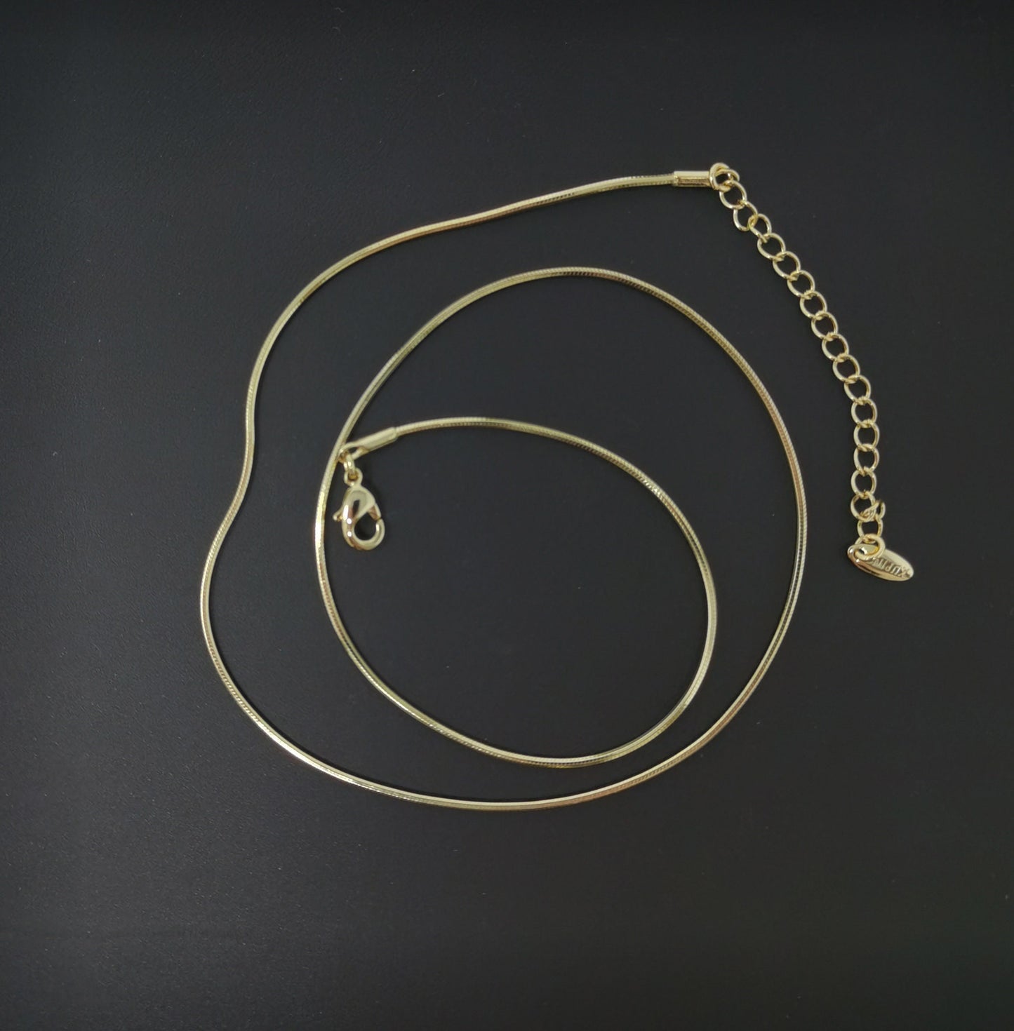 1pc 15.7'' Ready to Use 24K Gold Filled Cocoon Necklace Chain, Layer Snake Chain Dainty Necklace, For Pendant Charm Necklace Making, CH-340