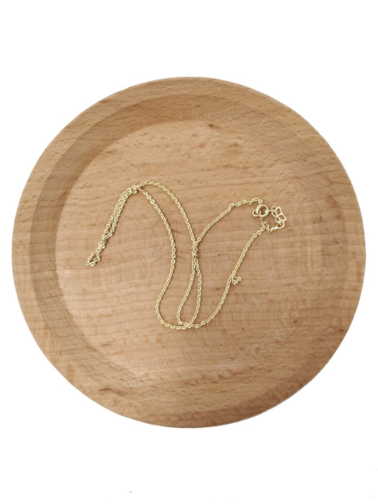 1pc 15.7'' Ready to Use 14K Gold Filled Thin Rolo Necklace Chain, Layering Rolo Chain Dainty Necklace, For Pendant Charm Necklace Making-542