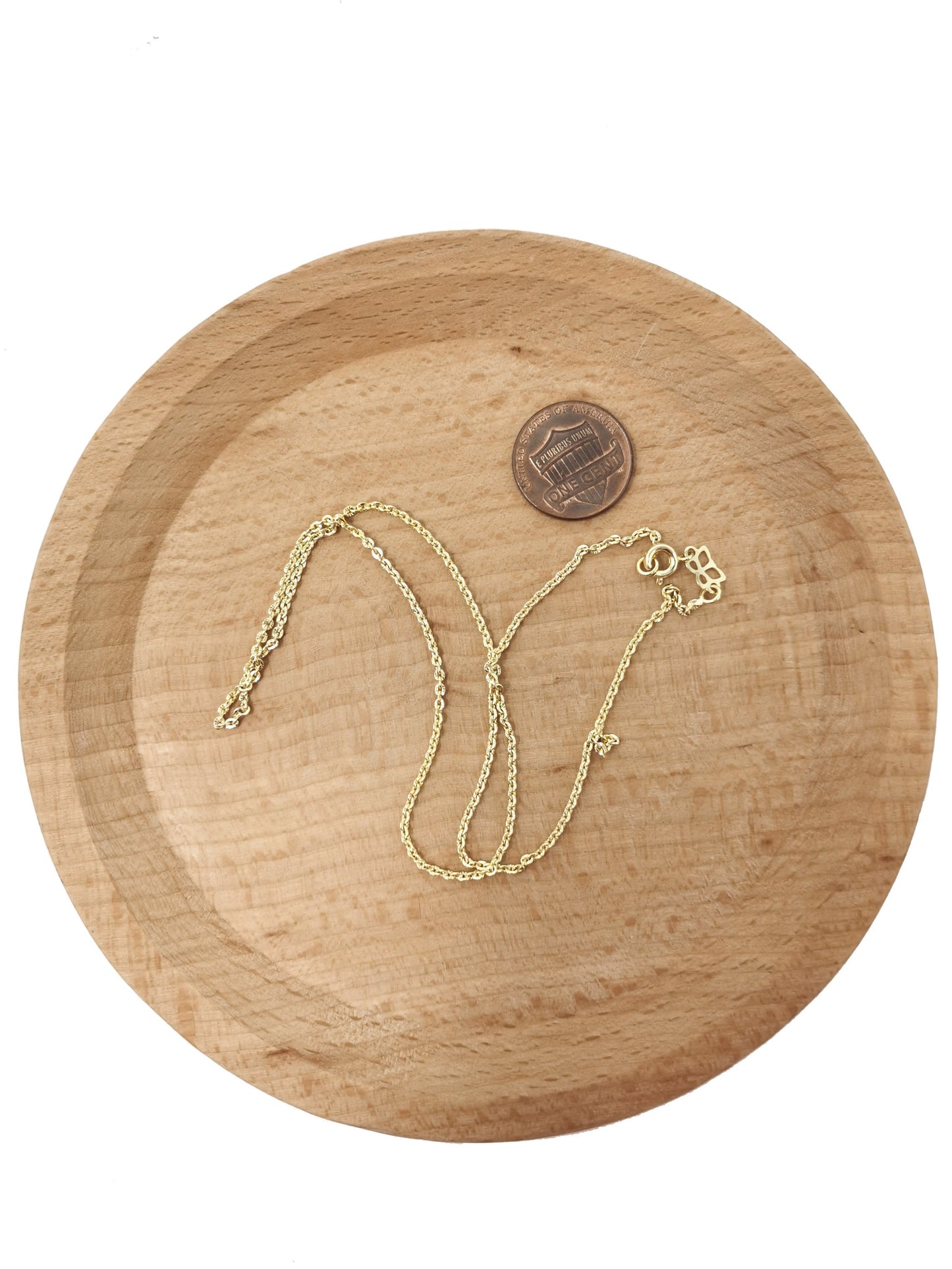 1pc 15.7'' Ready to Use 14K Gold Filled Thin Rolo Necklace Chain, Layering Rolo Chain Dainty Necklace, For Pendant Charm Necklace Making-542