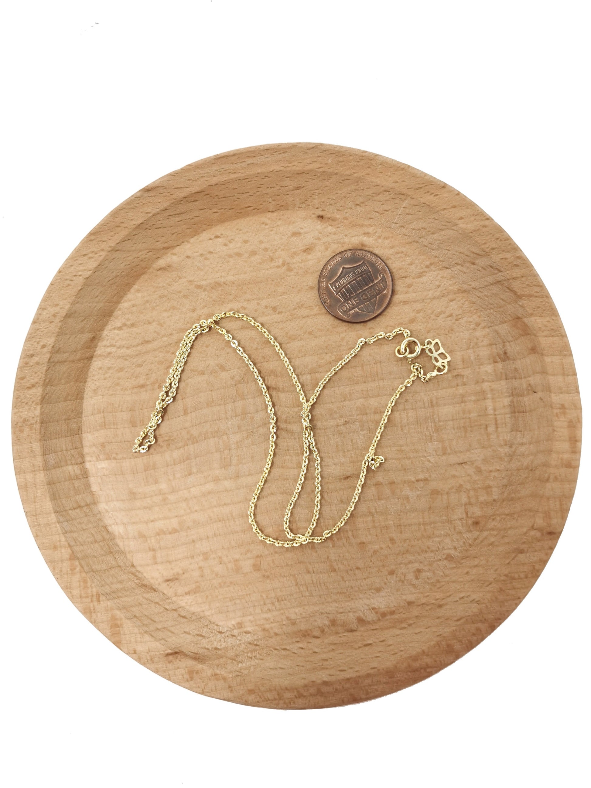 1pc 15.7'' Ready to Use 14K Gold Filled Thin Rolo Necklace Chain, Layering Rolo Chain Dainty Necklace, For Pendant Charm Necklace Making-542