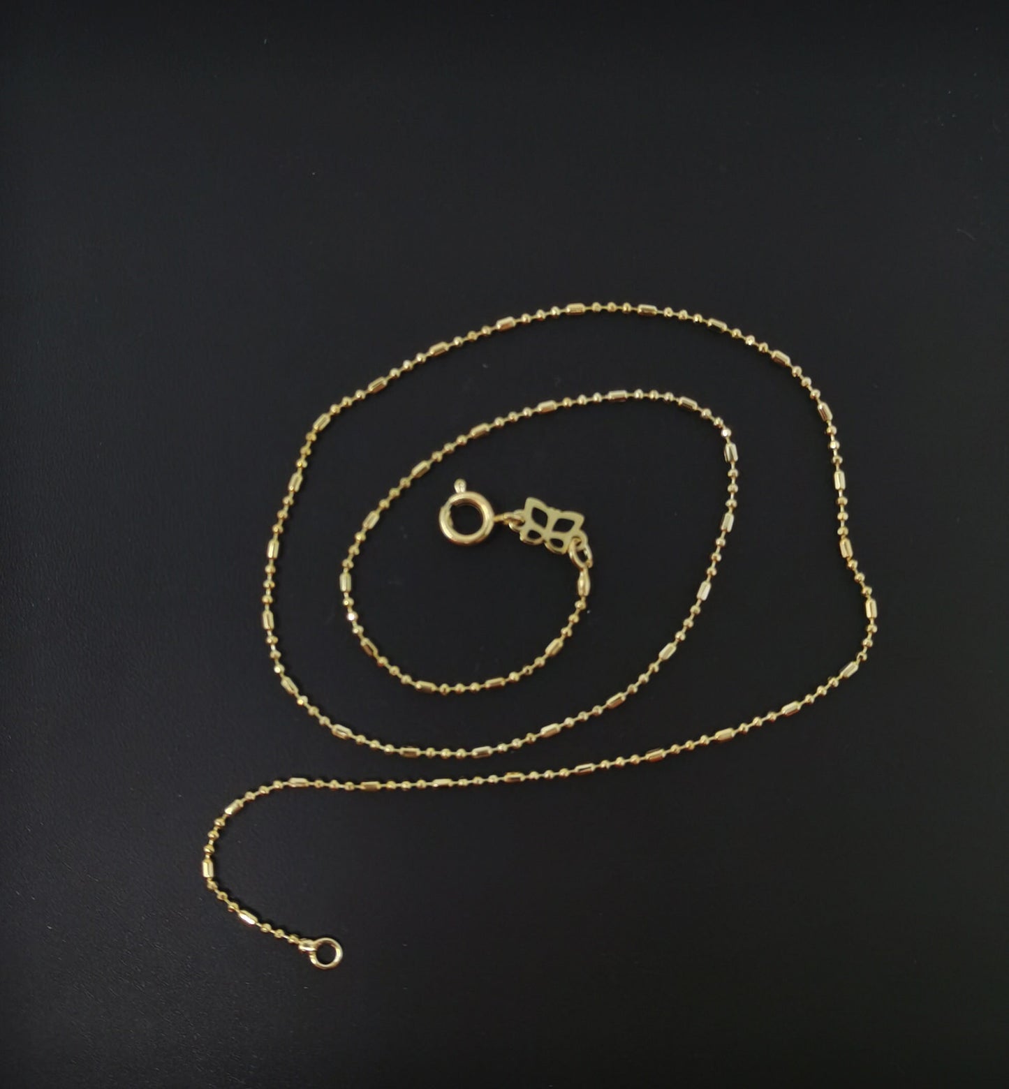 1pc 15.7'' Ready to Use 14K Gold Filled Bead Necklace Chain, Layering Beaded Chain, Dainty Beaded Necklace,Pendant Charm Necklace Making 549
